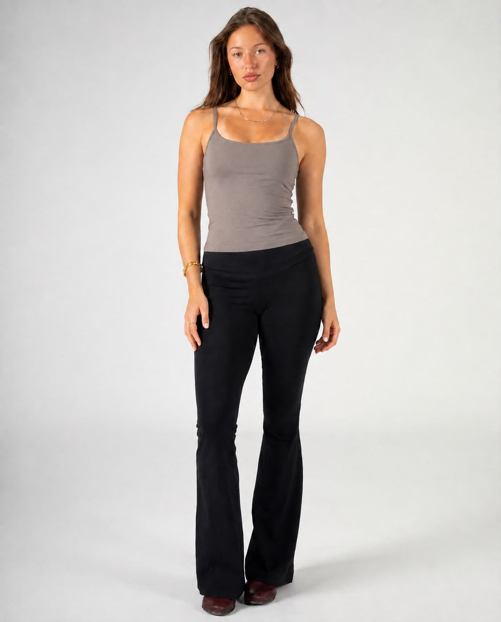 GREY THIN STRAP TOP