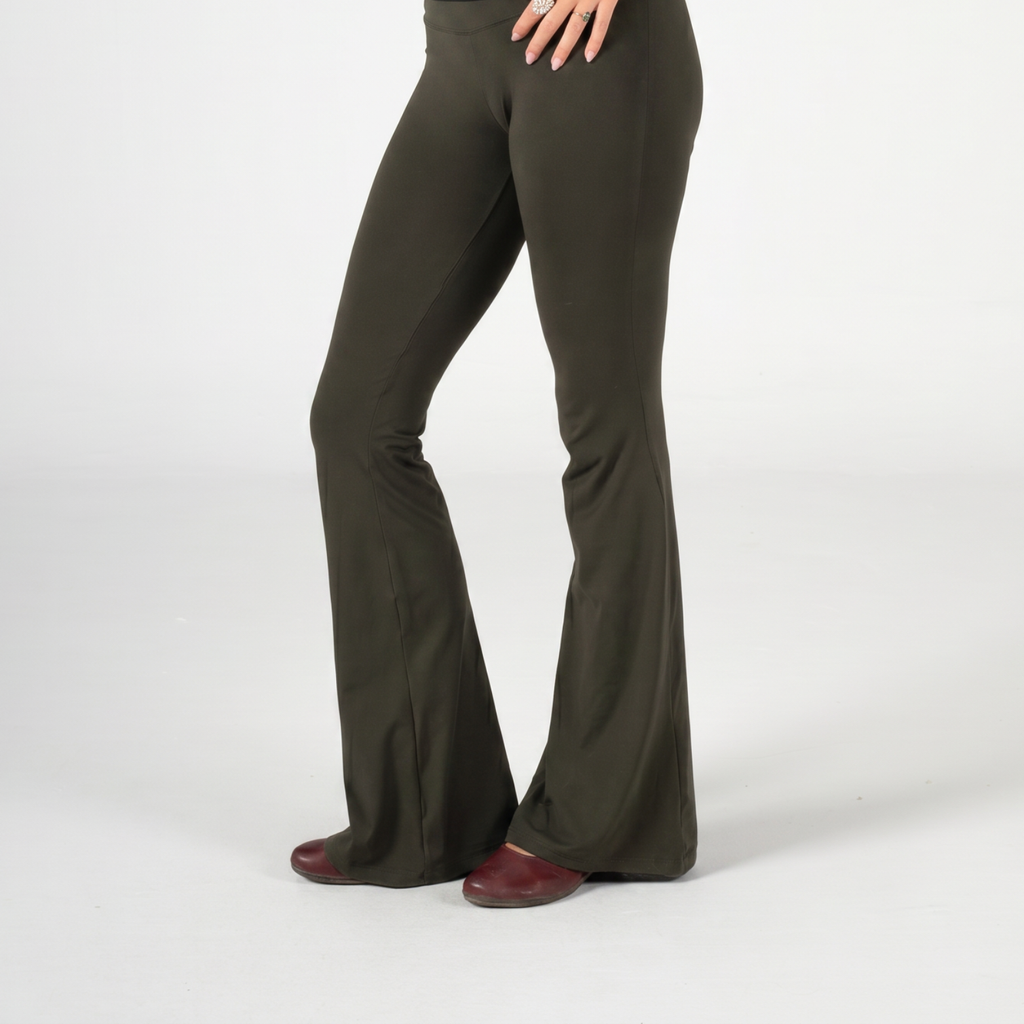 BROWN FLARED YOGA PANTS