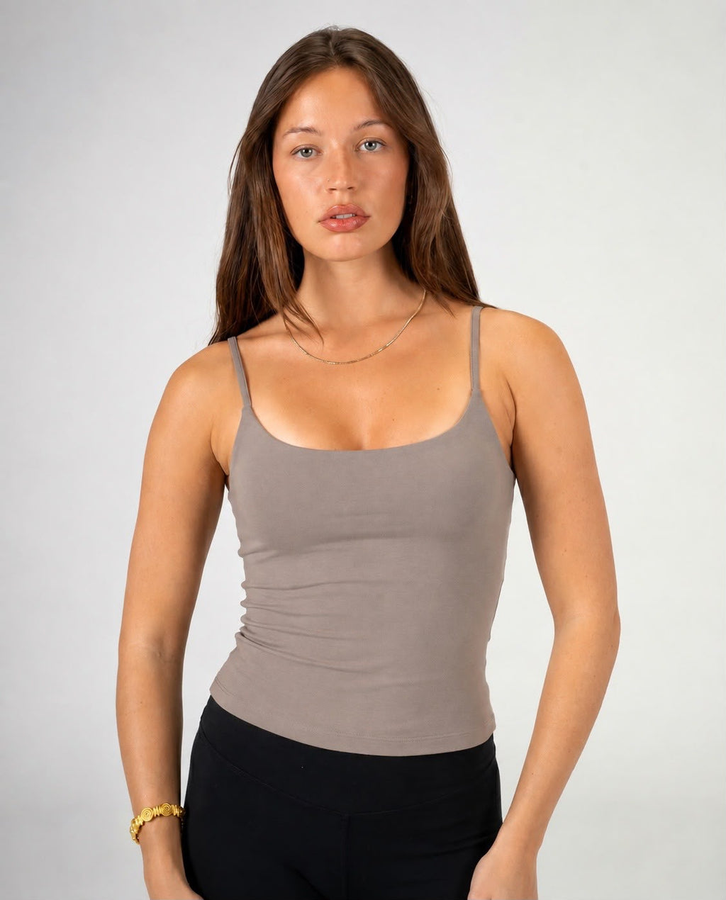 GREY THIN STRAP TOP