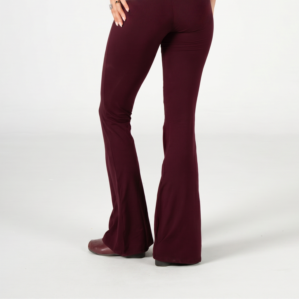 BURGUNDY FLARED YOGA PANTS