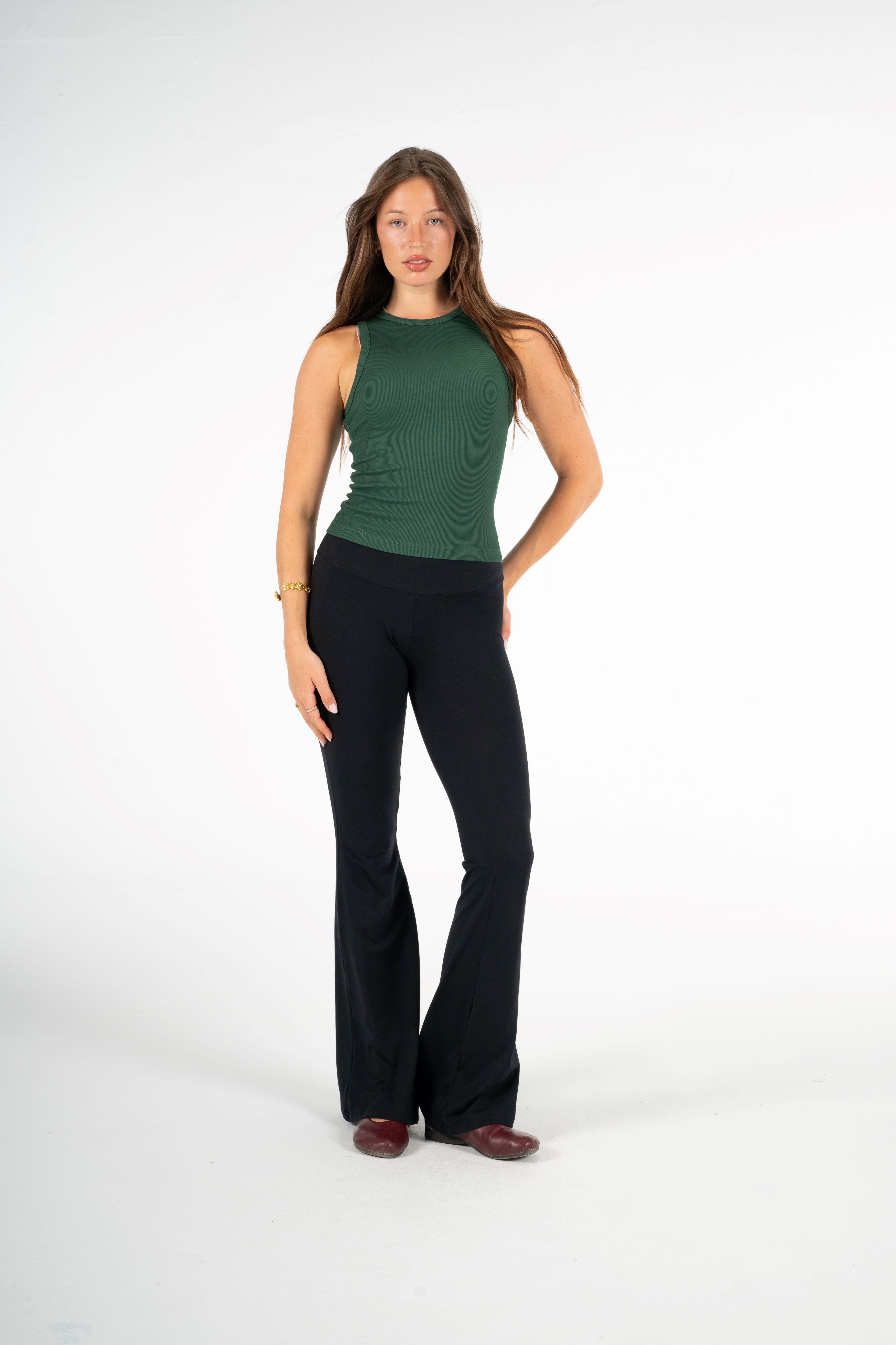 GREEN HIGH NECK TANK TOP