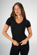 BLACK V SHAPED TOP