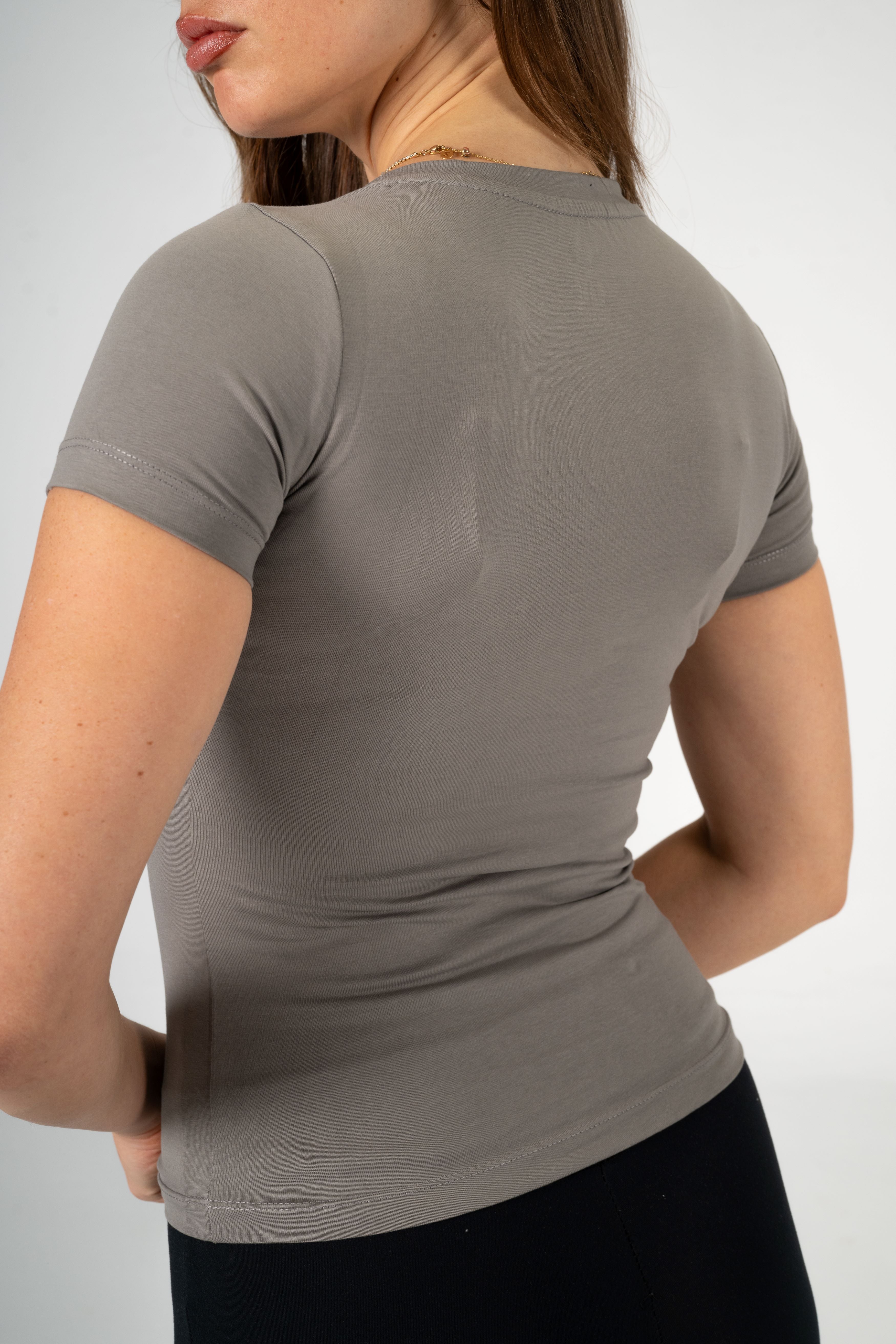 GRAY V SHAPED TOP