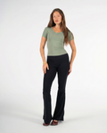 GREEN V SHAPED TOP