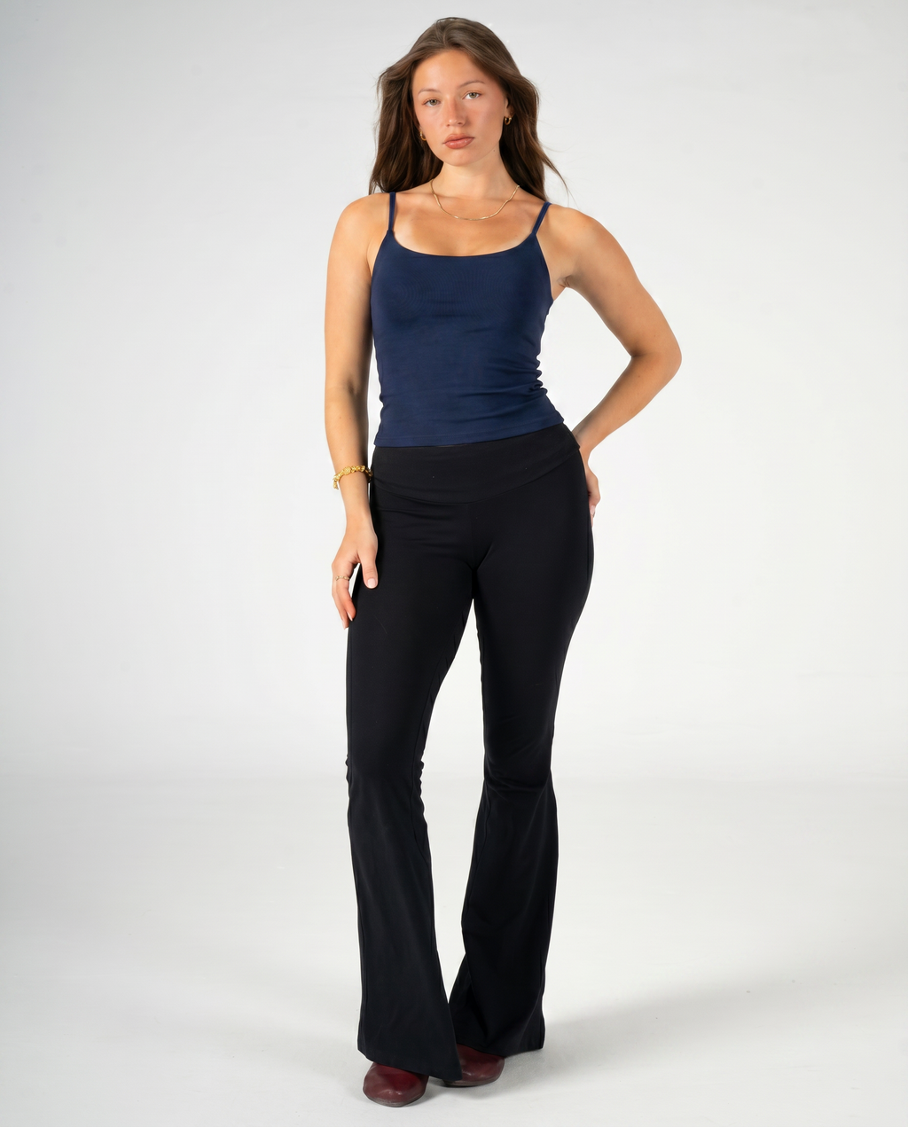 NAVY THIN STRAP TOP