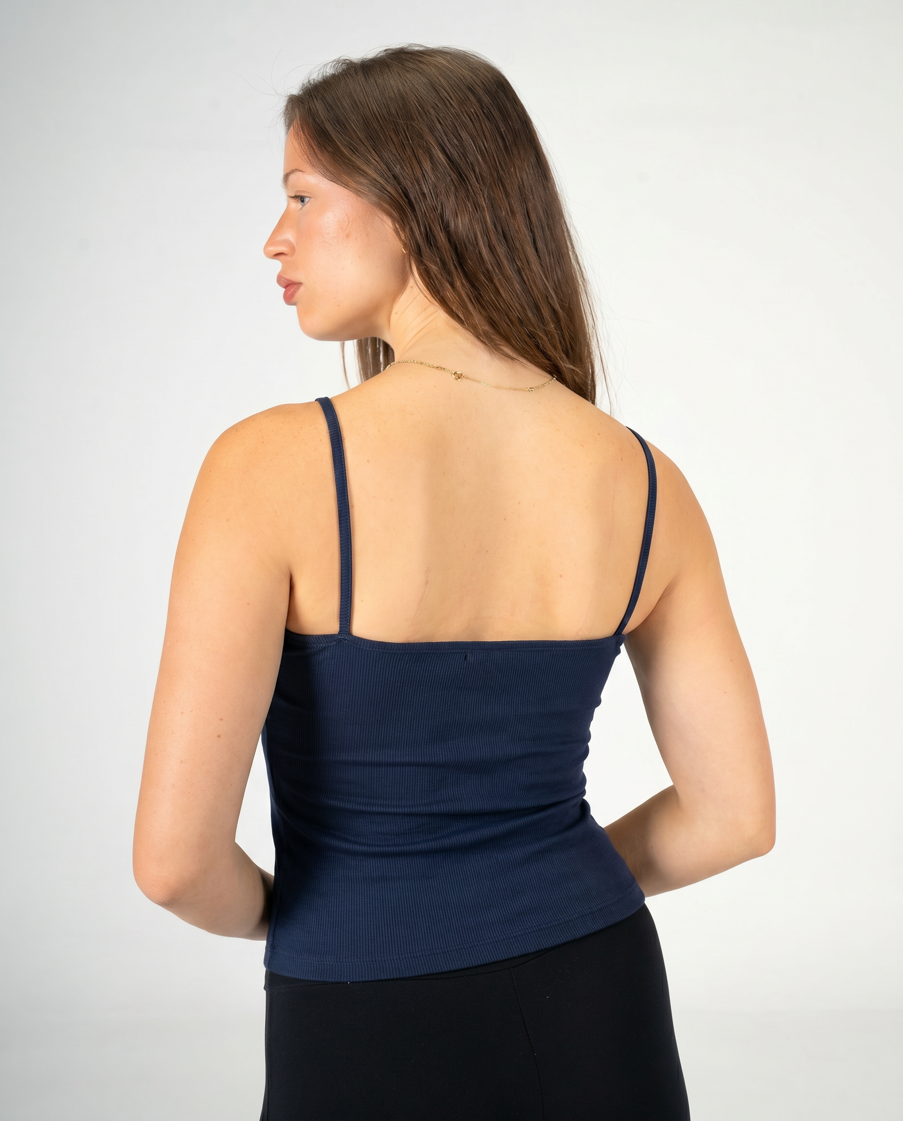 NAVY THIN STRAP TOP