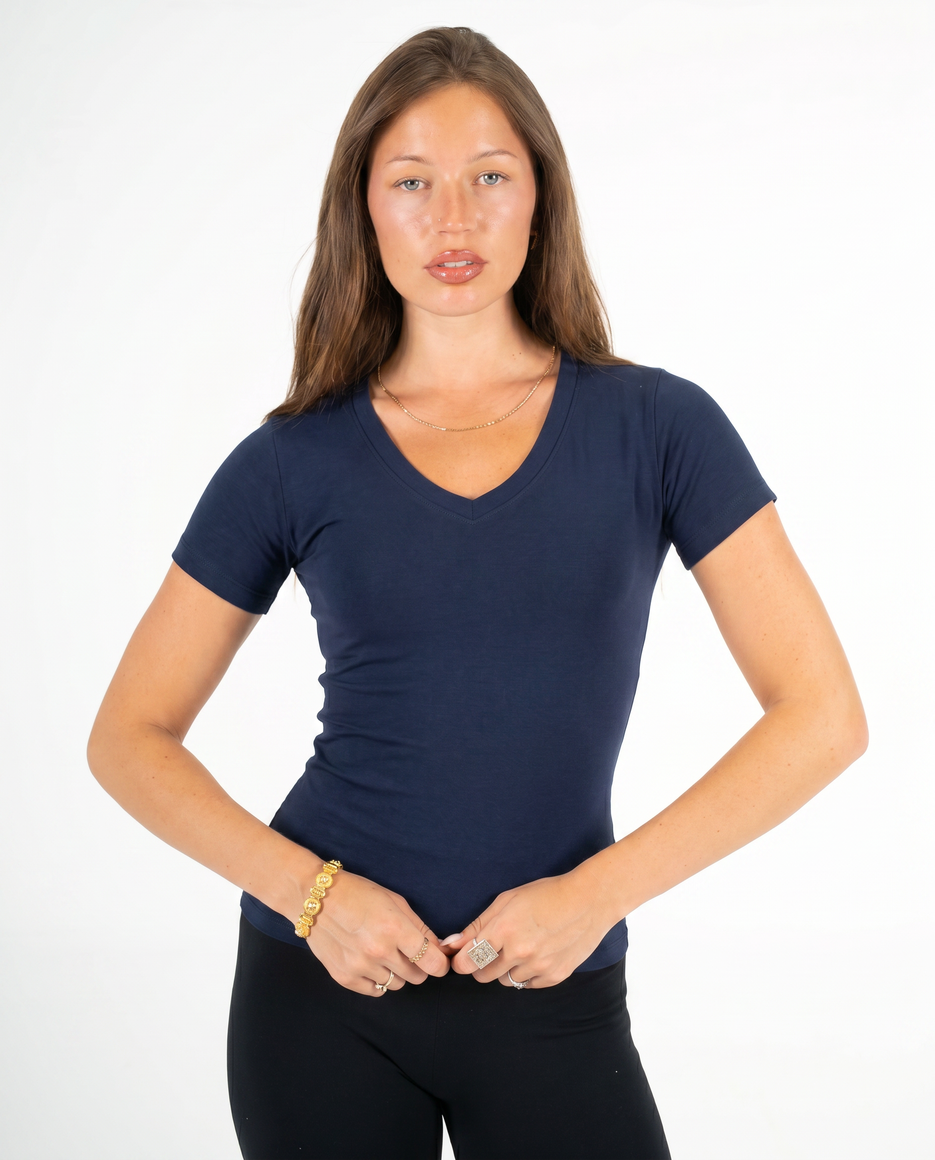 NAVY V SHAPED TOP
