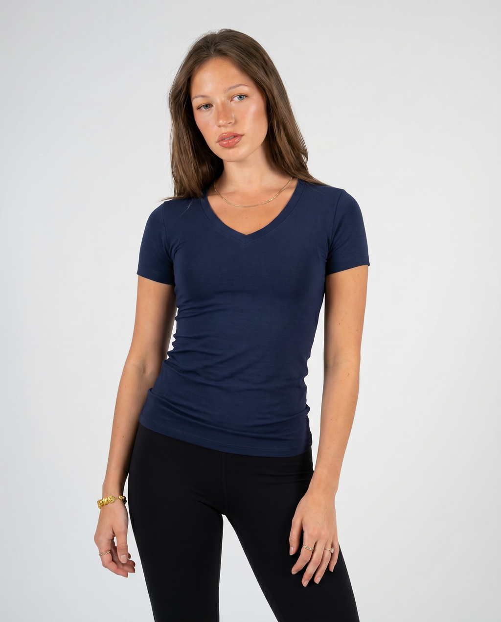 NAVY V SHAPED TOP