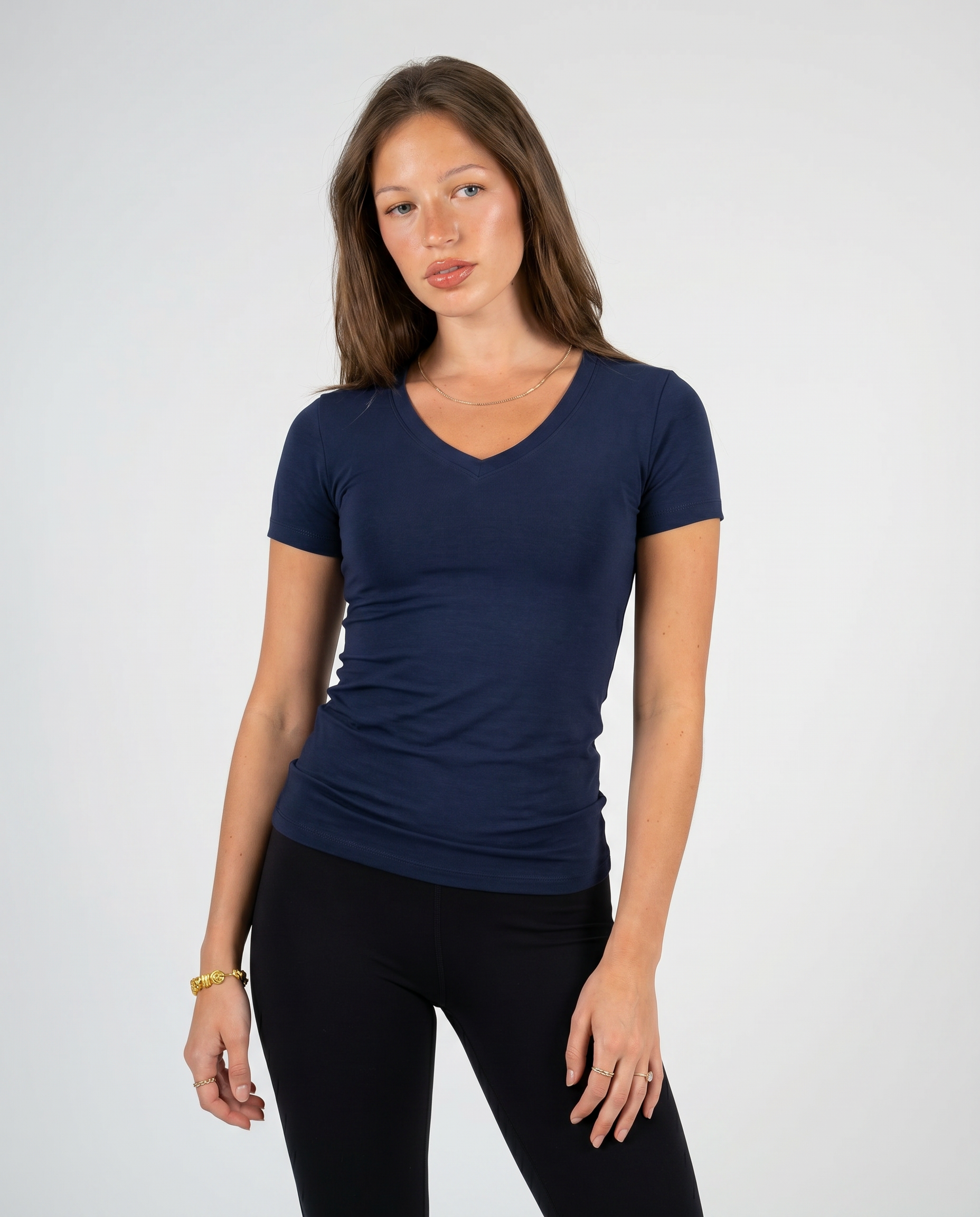 NAVY V SHAPED TOP