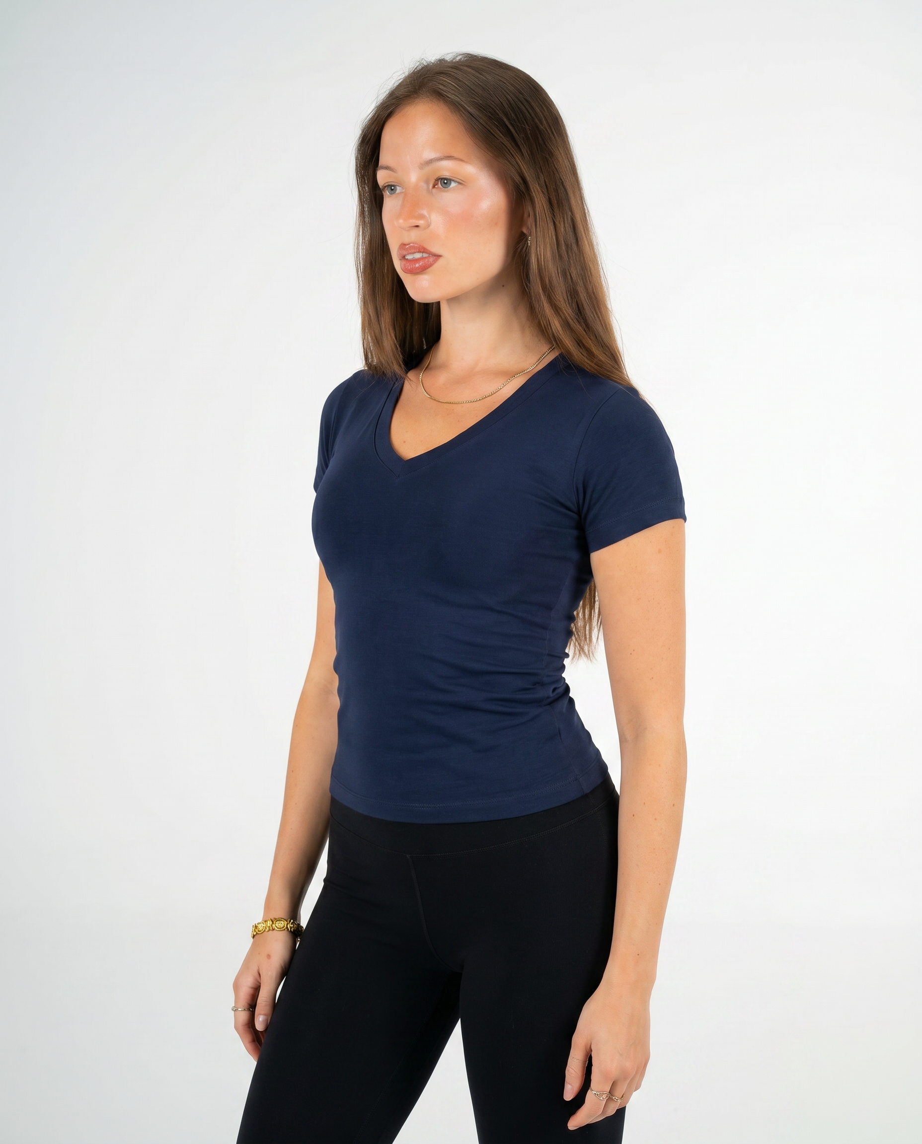 NAVY V SHAPED TOP