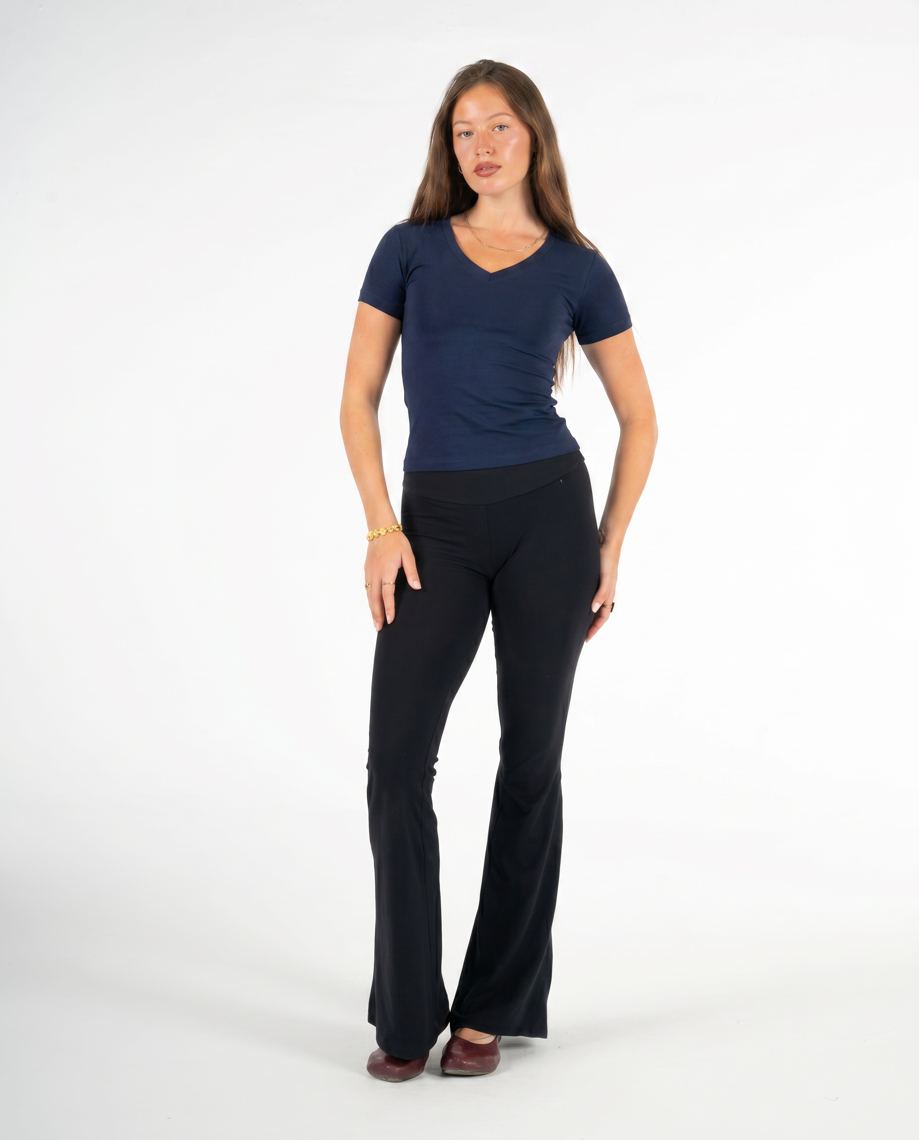 NAVY V SHAPED TOP