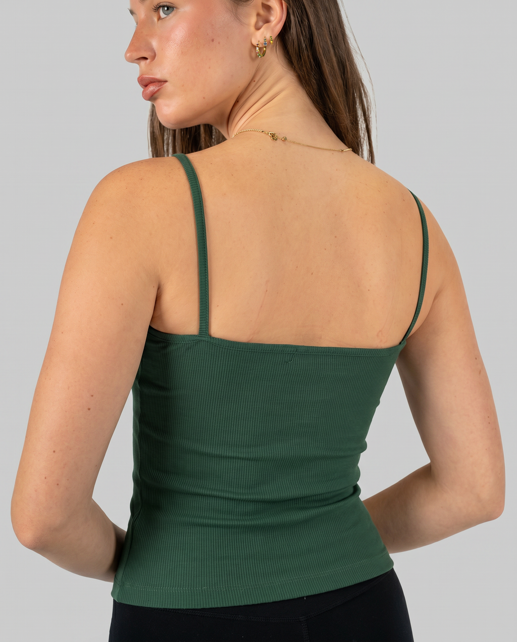 GREEN THIN STRAP TOP