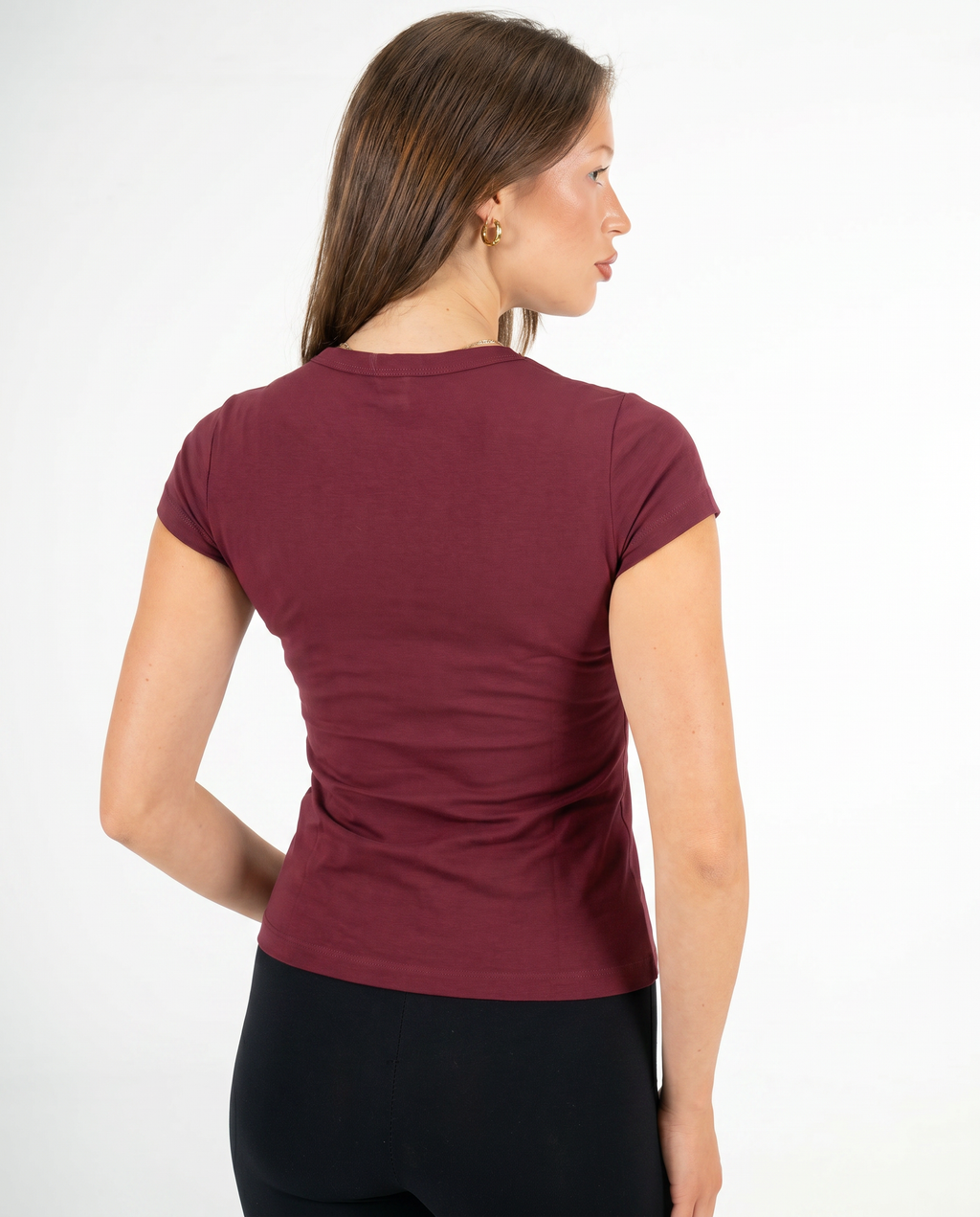 BURGUNDY ROUND NECK TOP