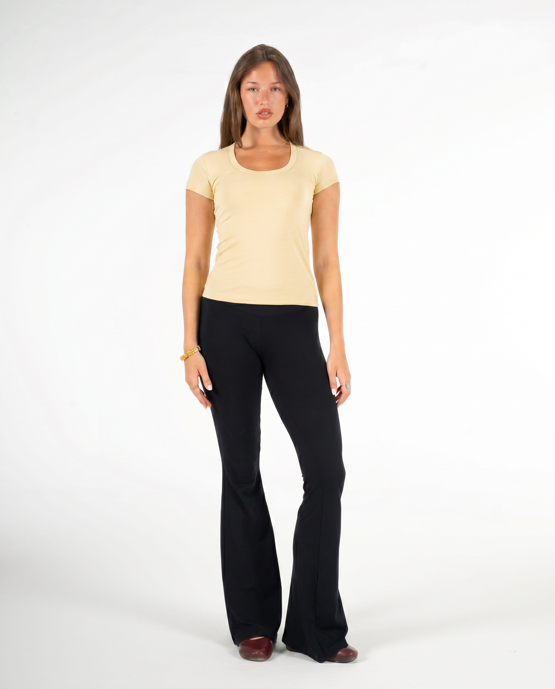 YELLOW ROUND NECK TOP