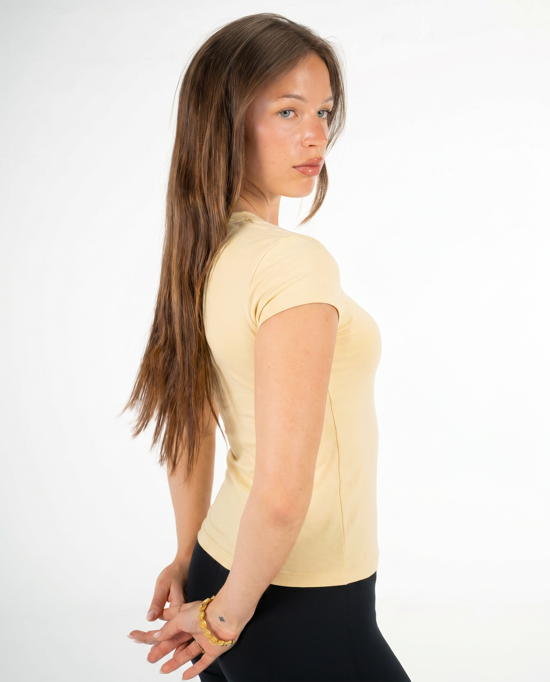 YELLOW ROUND NECK TOP