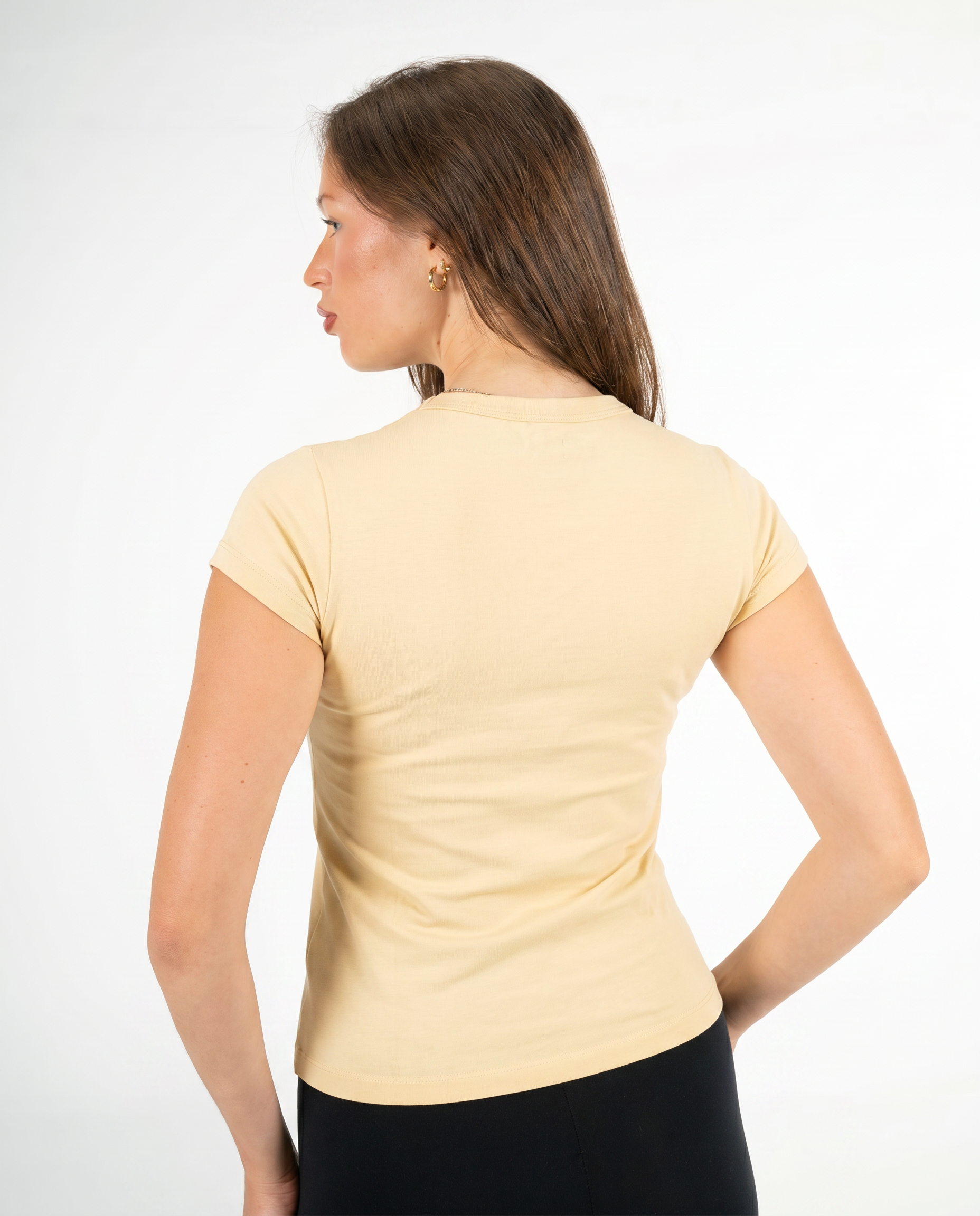 YELLOW ROUND NECK TOP