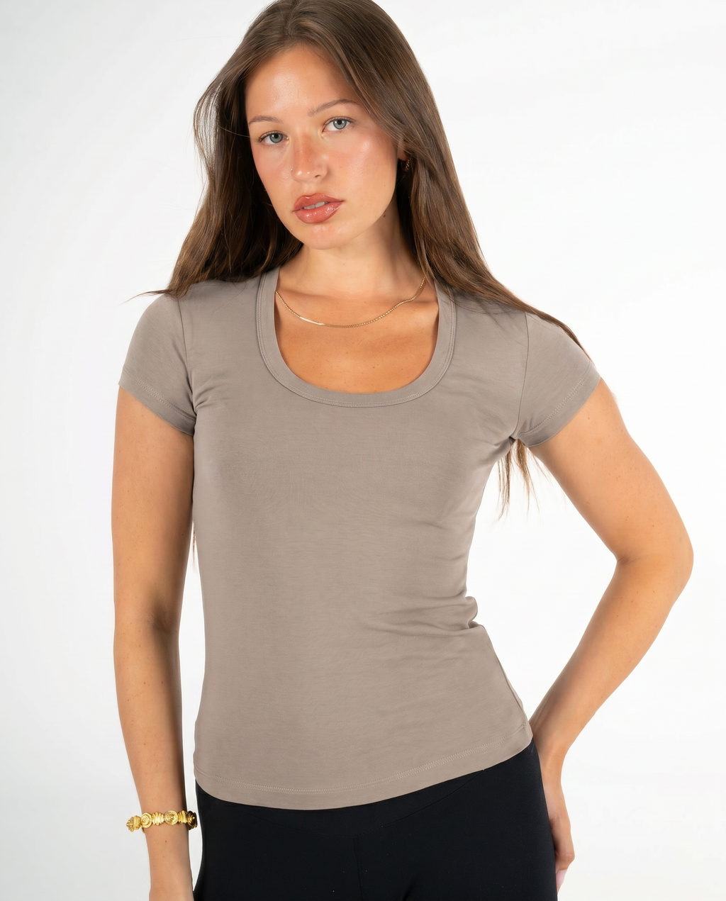 STONE ROUND NECK TOP