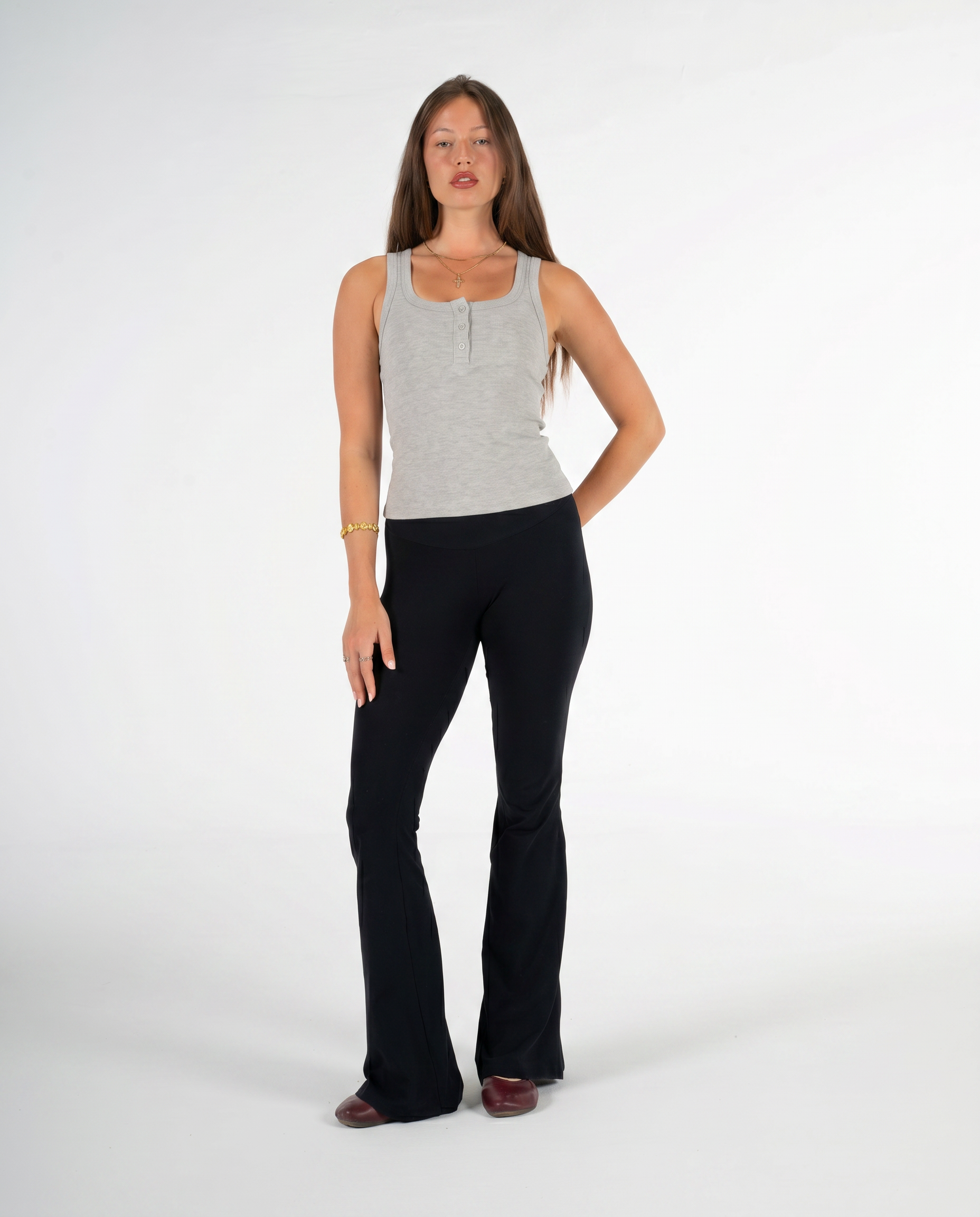 STONE BUTTONED TANK TOP