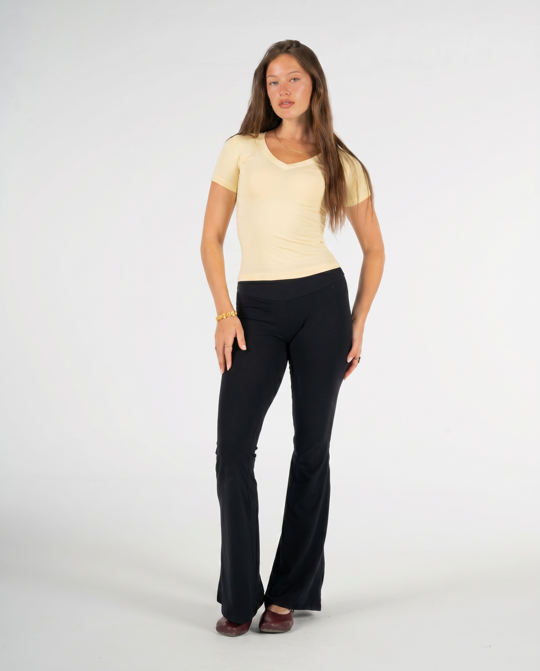 YELLOW V SHAPED TOP