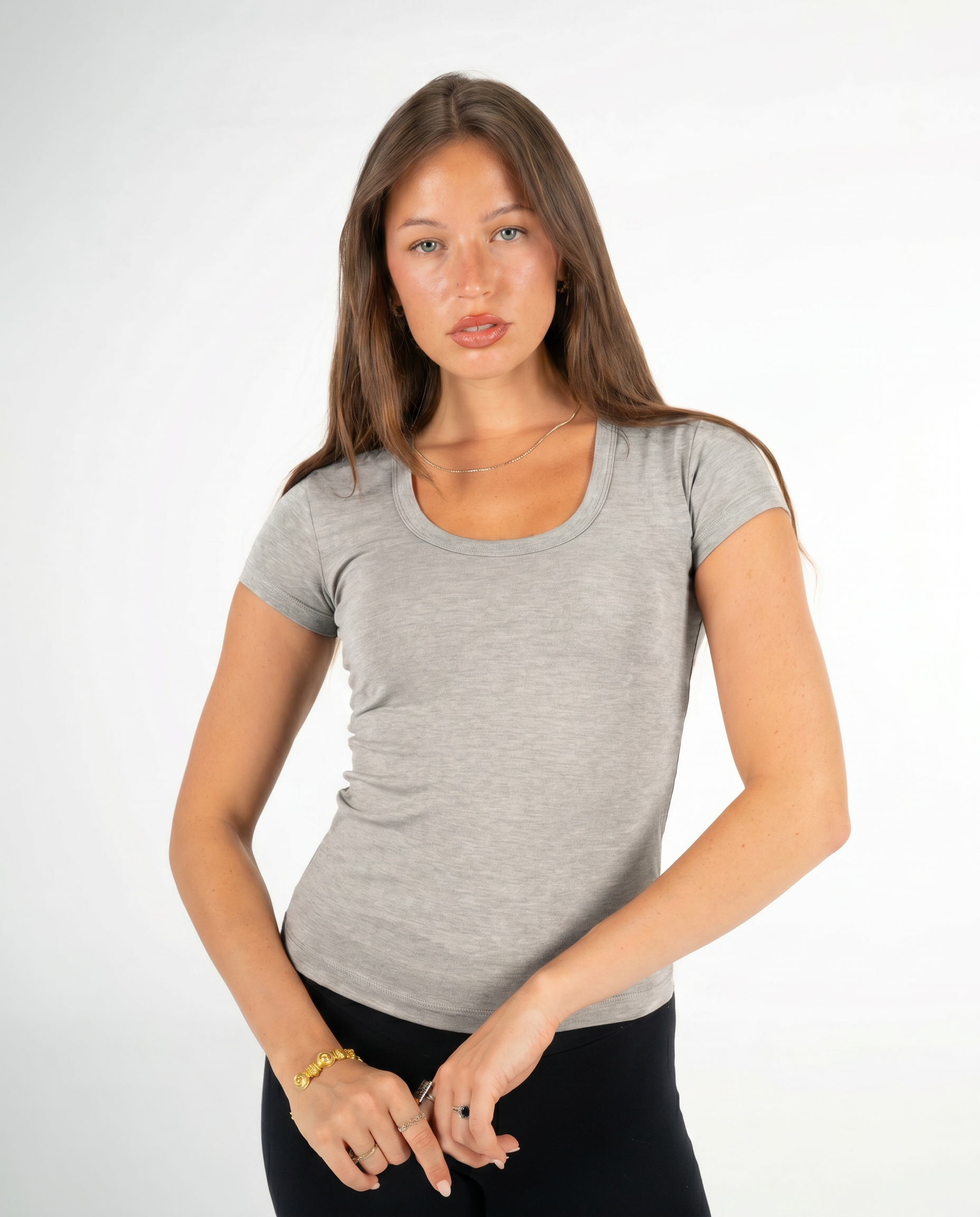STONE ROUND NECK TOP