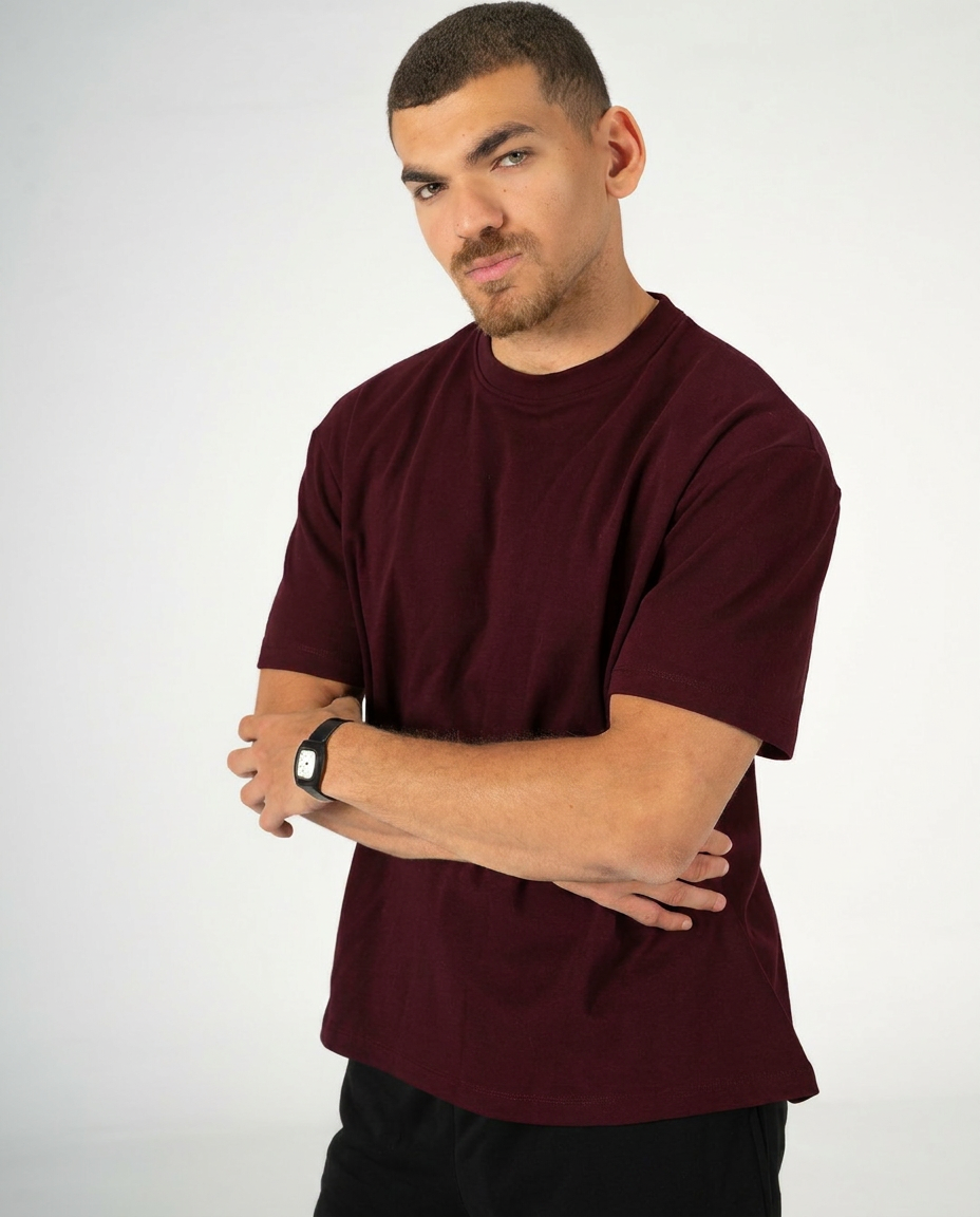 BURGUNDY REGULAR FIT T-SHIRT