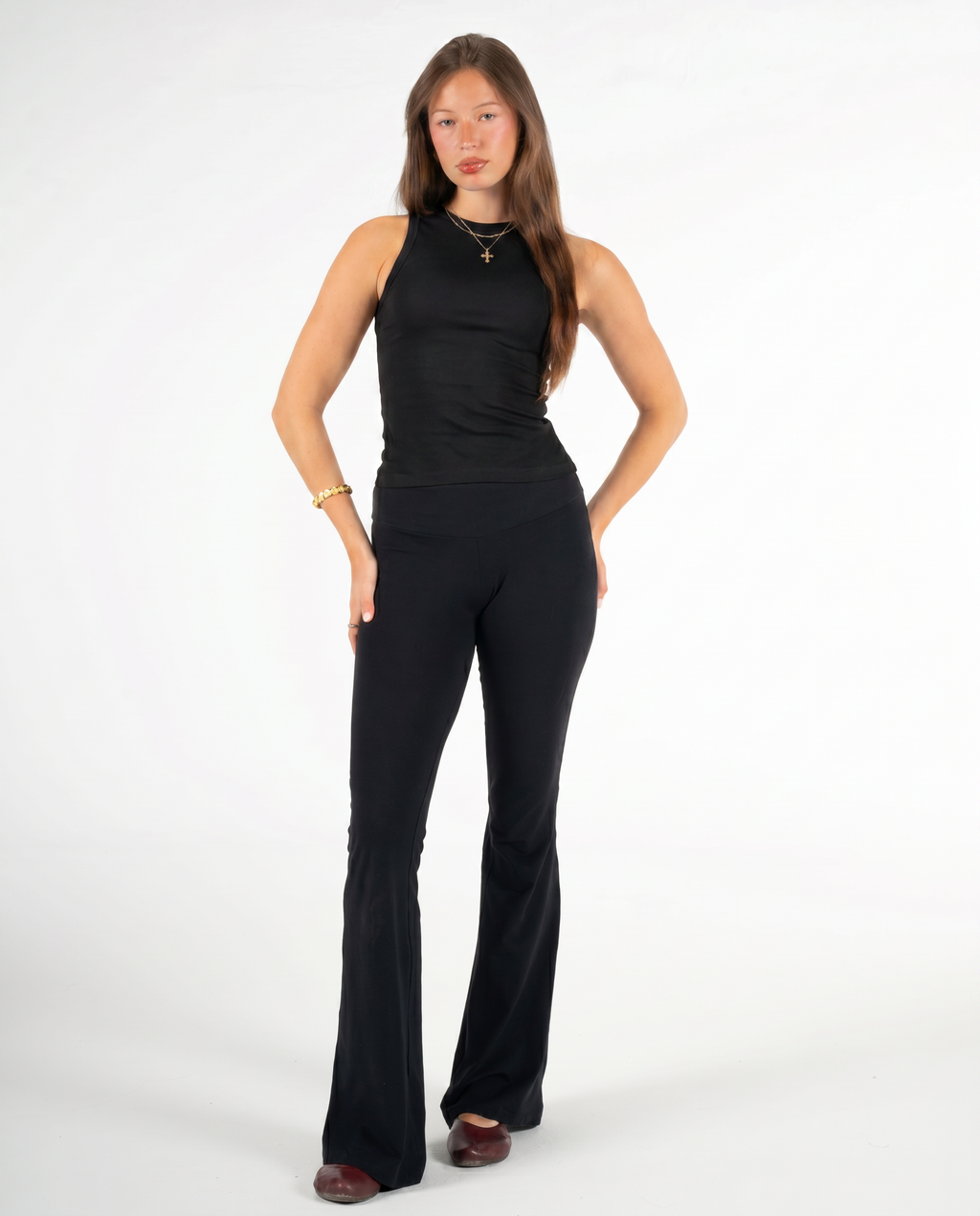 BLACK HIGH NECK TANK TOP