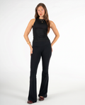 BLACK HIGH NECK TANK TOP
