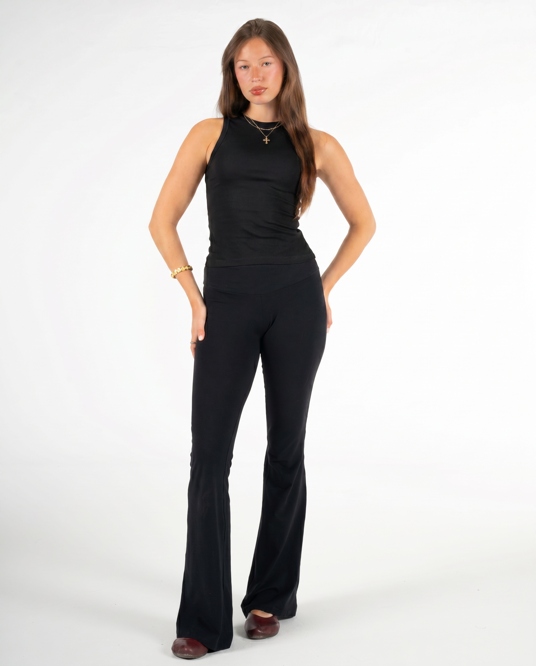 BLACK HIGH NECK TANK TOP