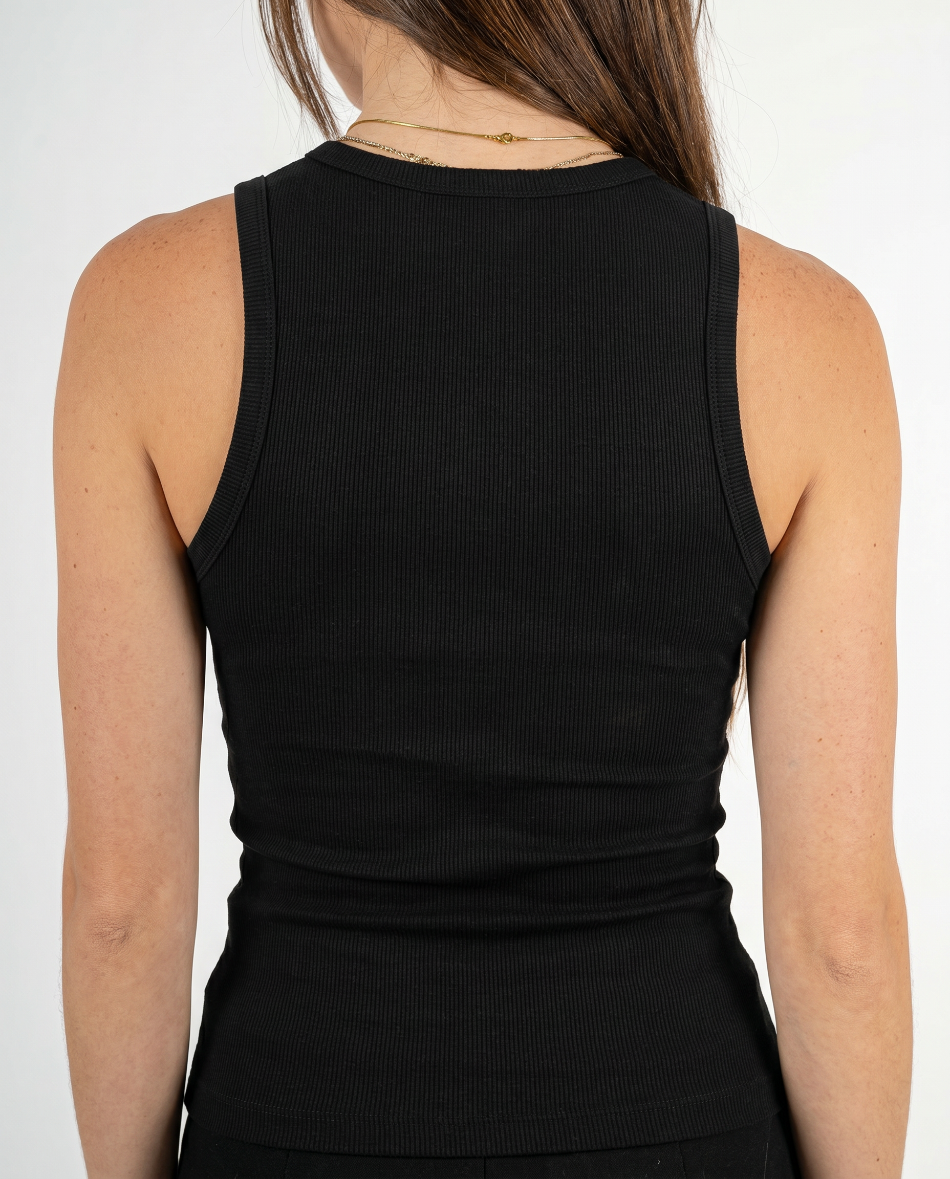 BLACK HIGH NECK TANK TOP