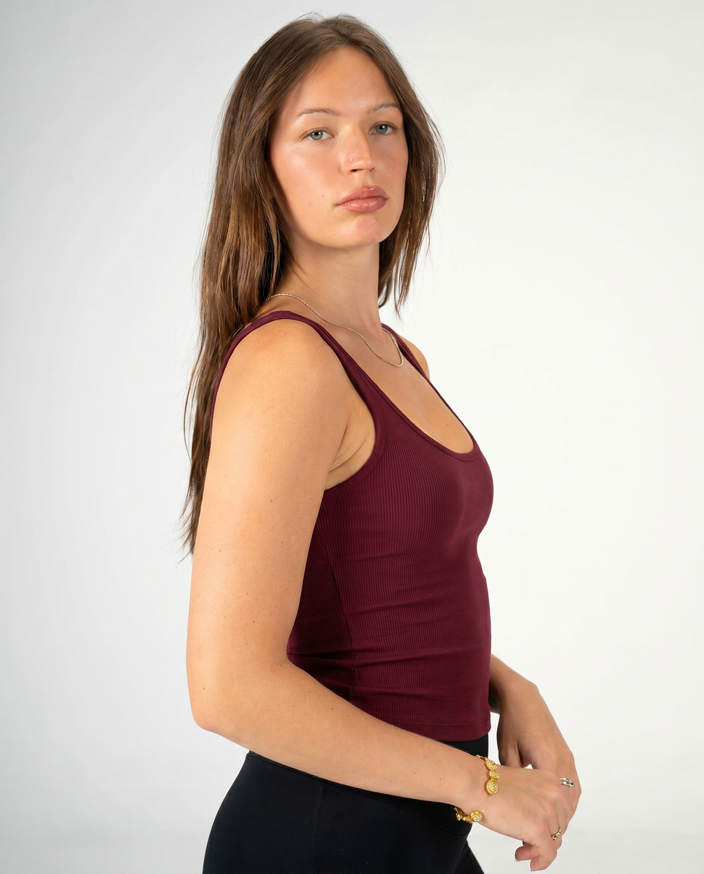 BURGUNDY THIN STRAP TOP