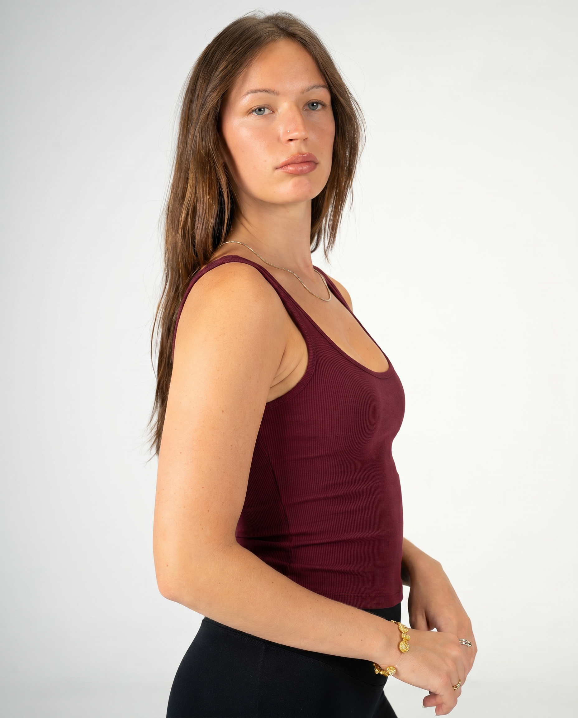 BURGUNDY THIN STRAP TOP