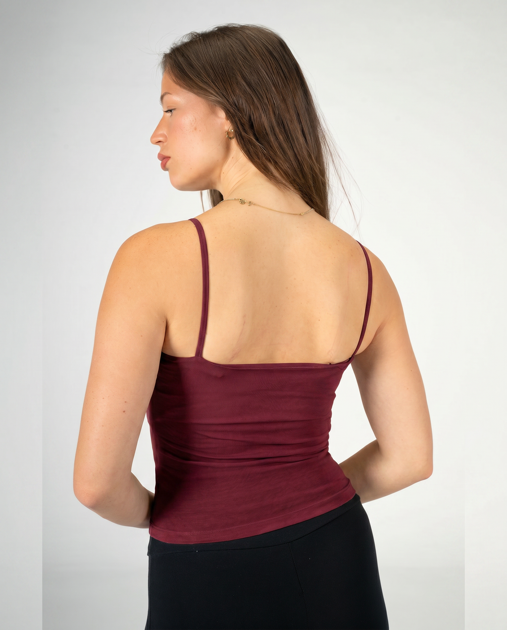 BURGUNDY THIN STRAP TOP