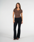 BROWN V SHAPED TOP