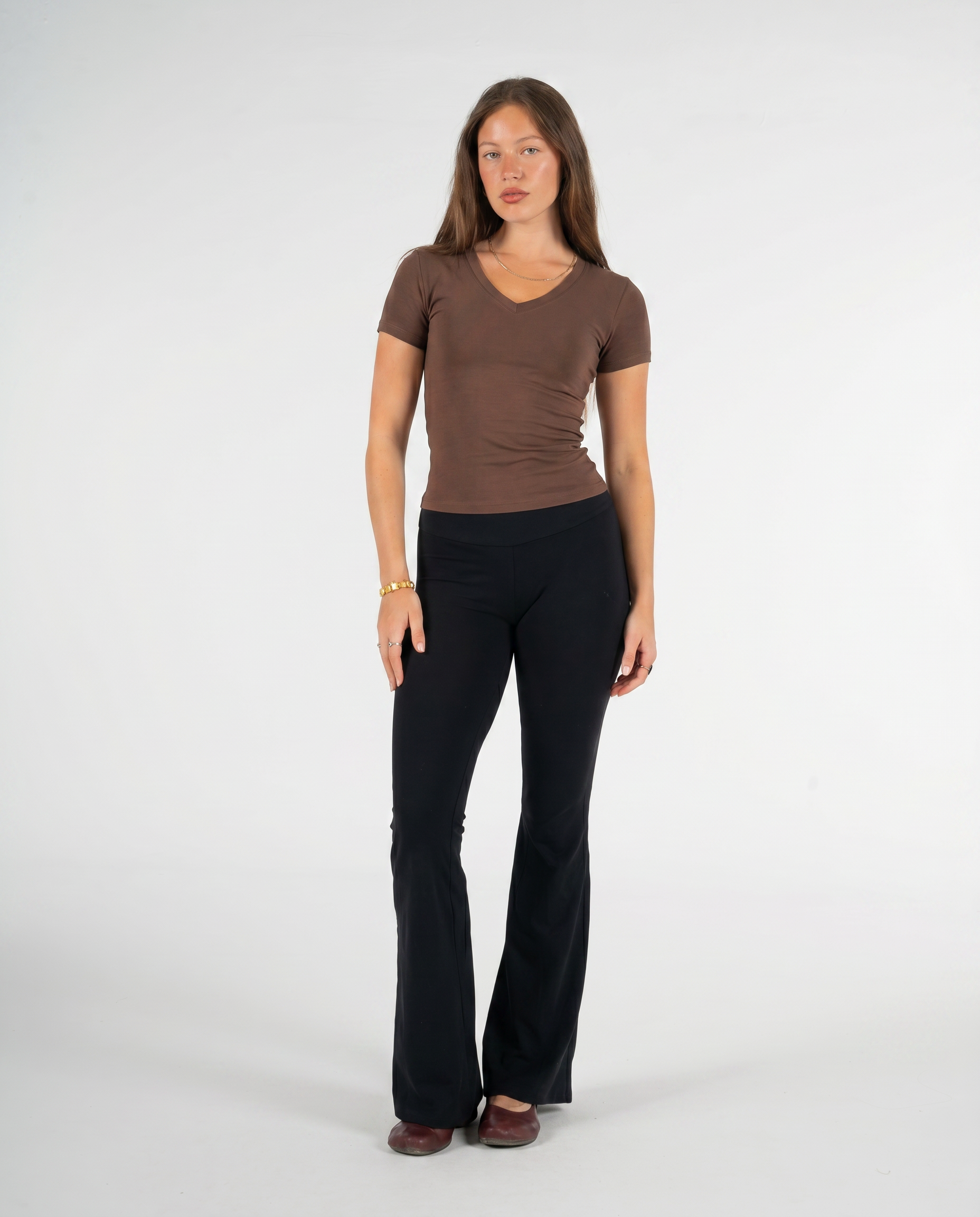 BROWN V SHAPED TOP