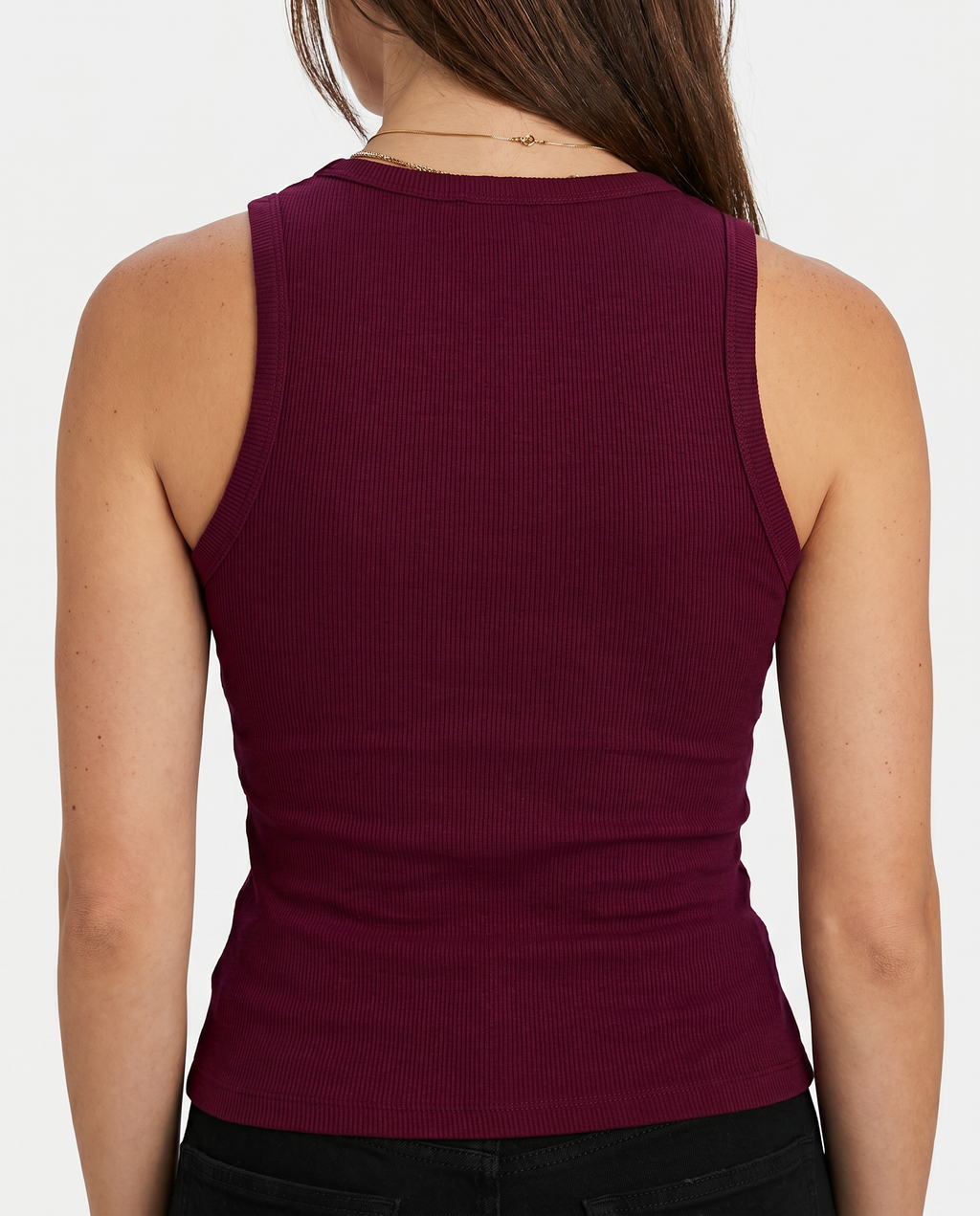 BURGUNDY HIGH NECK TANK TOP