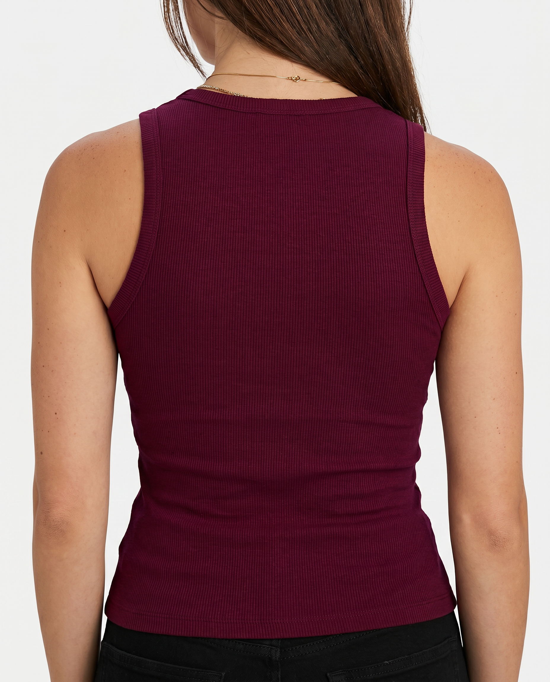 BURGUNDY HIGH NECK TANK TOP