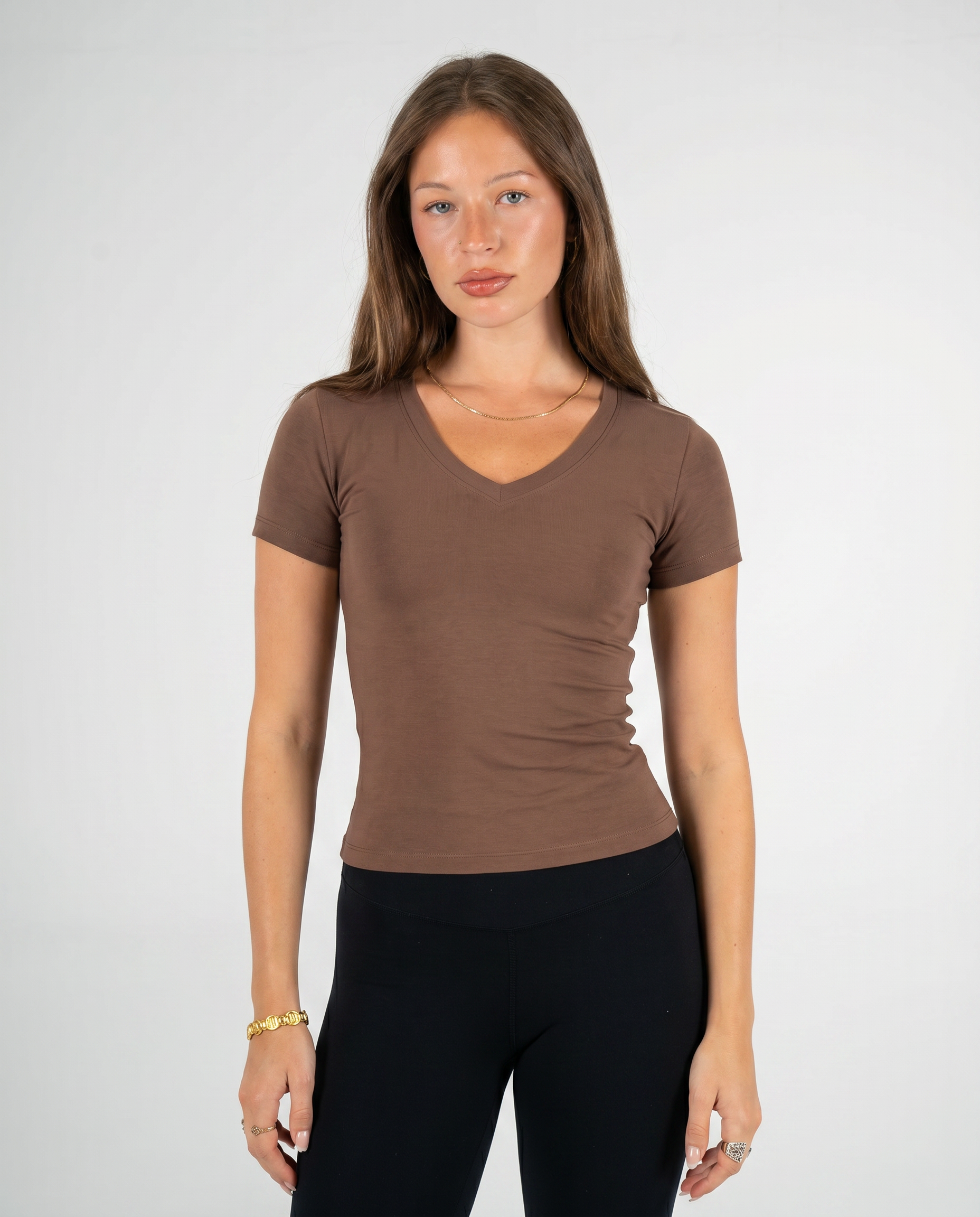 BROWN V SHAPED TOP