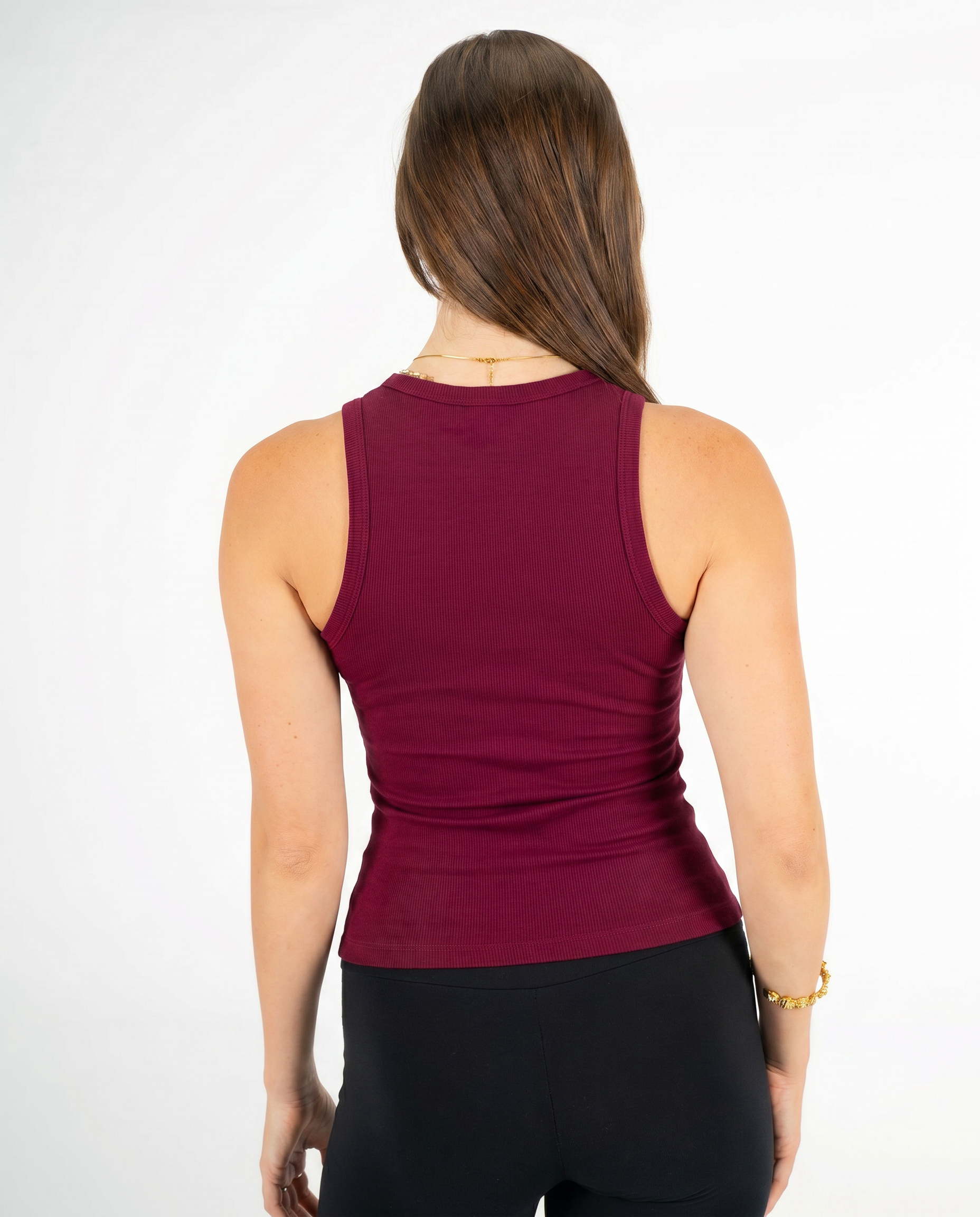 BURGUNDY HIGH NECK TANK TOP