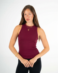 BURGUNDY HIGH NECK TANK TOP