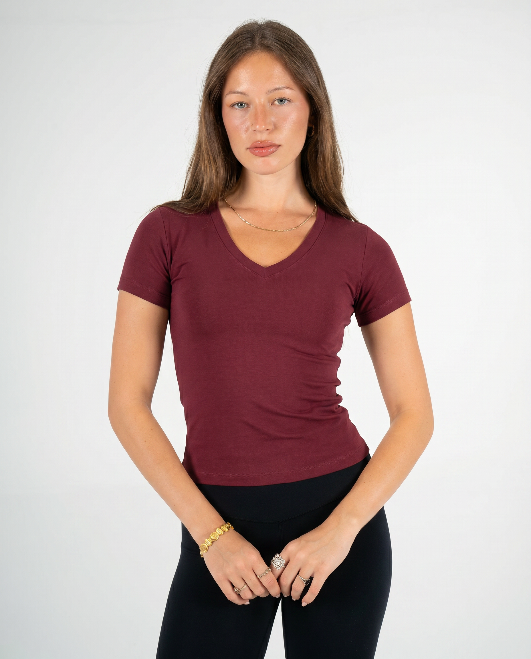 BURGUNDY V SHAPED TOP