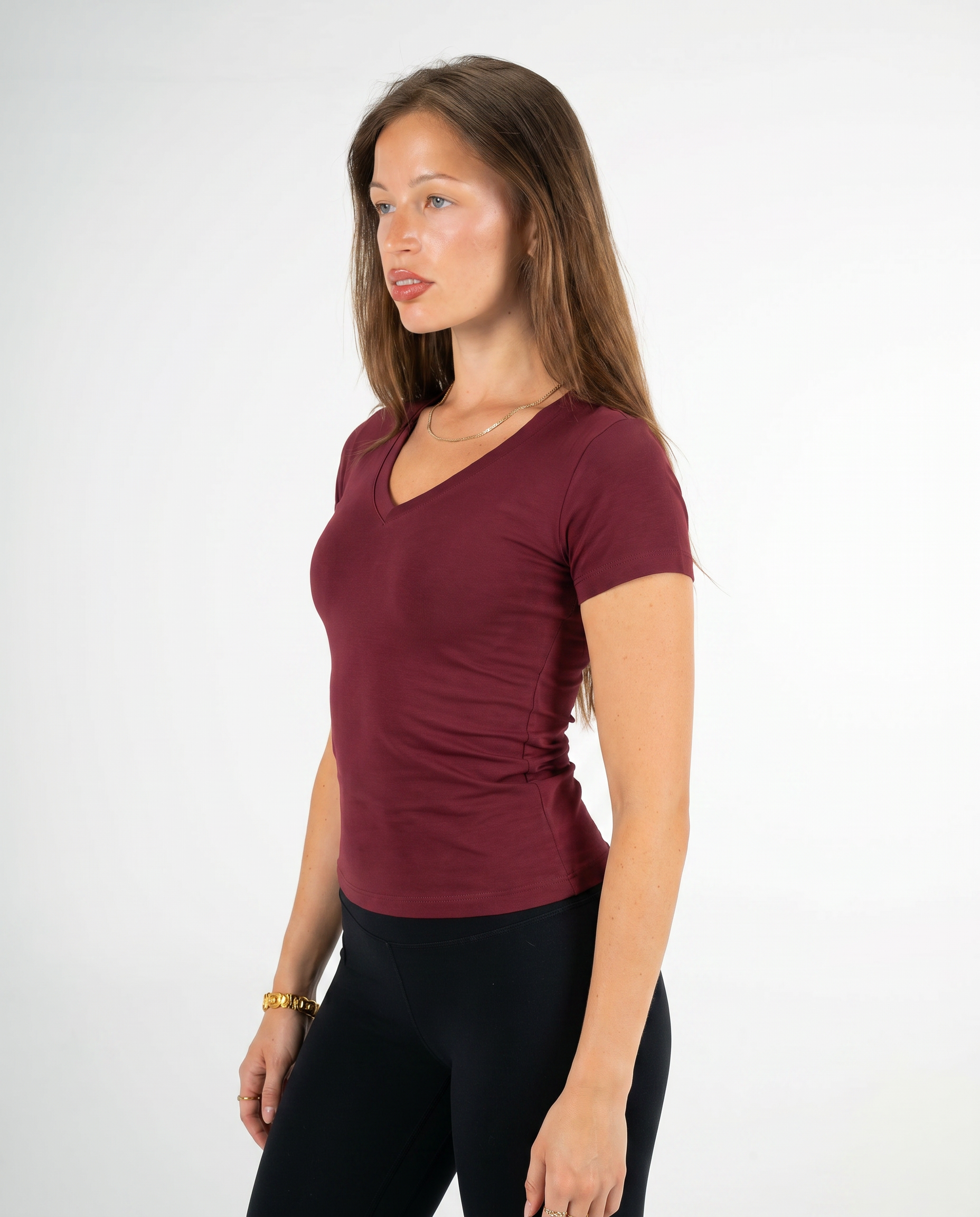 BURGUNDY V SHAPED TOP