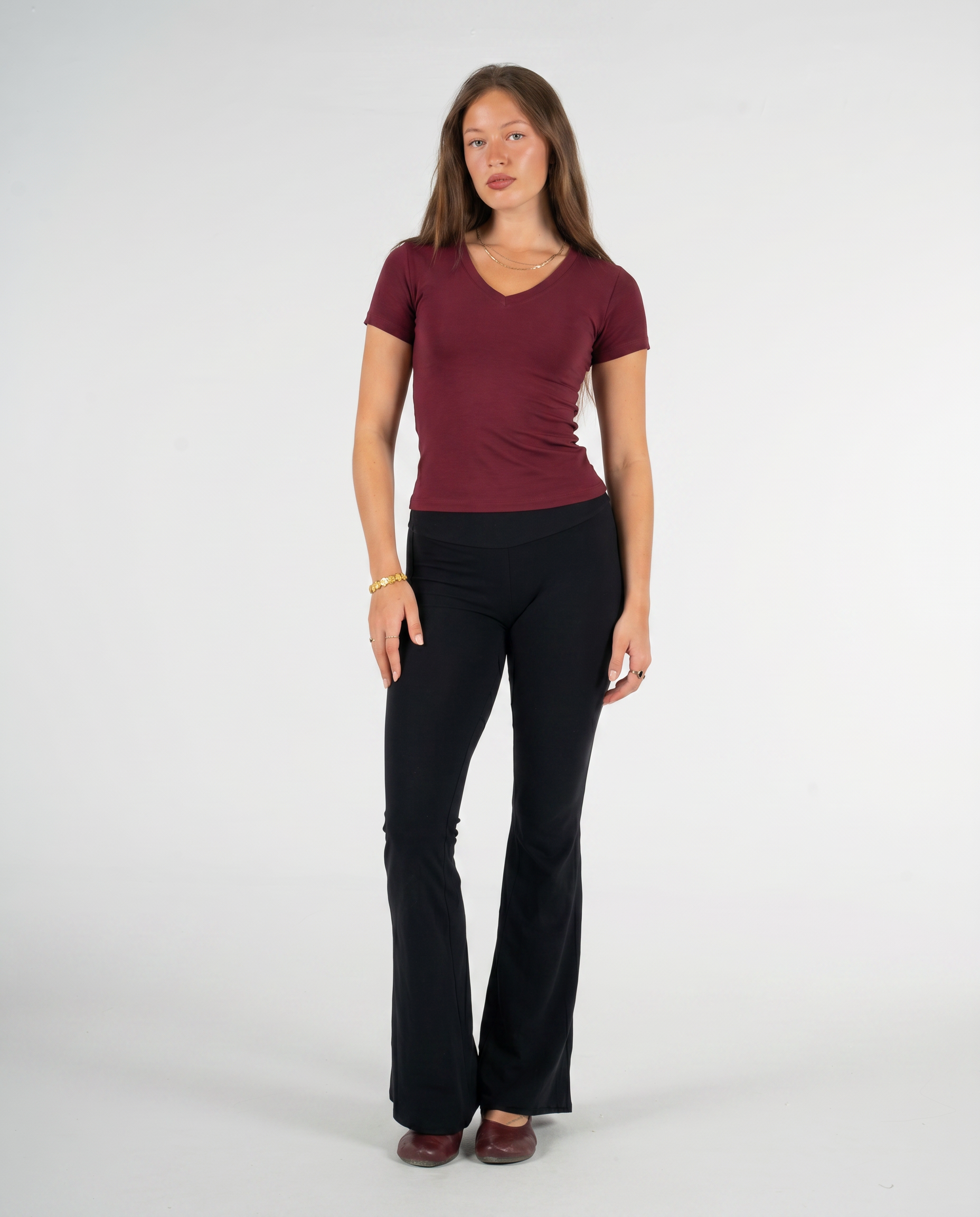 BURGUNDY V SHAPED TOP