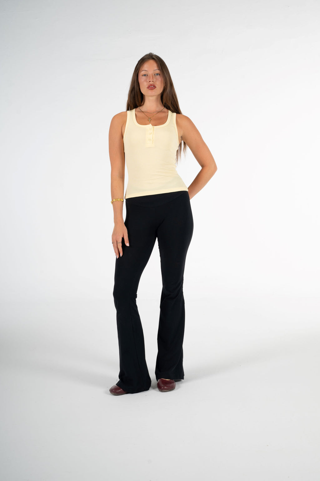YELLOW BUTTONED TANK TOP