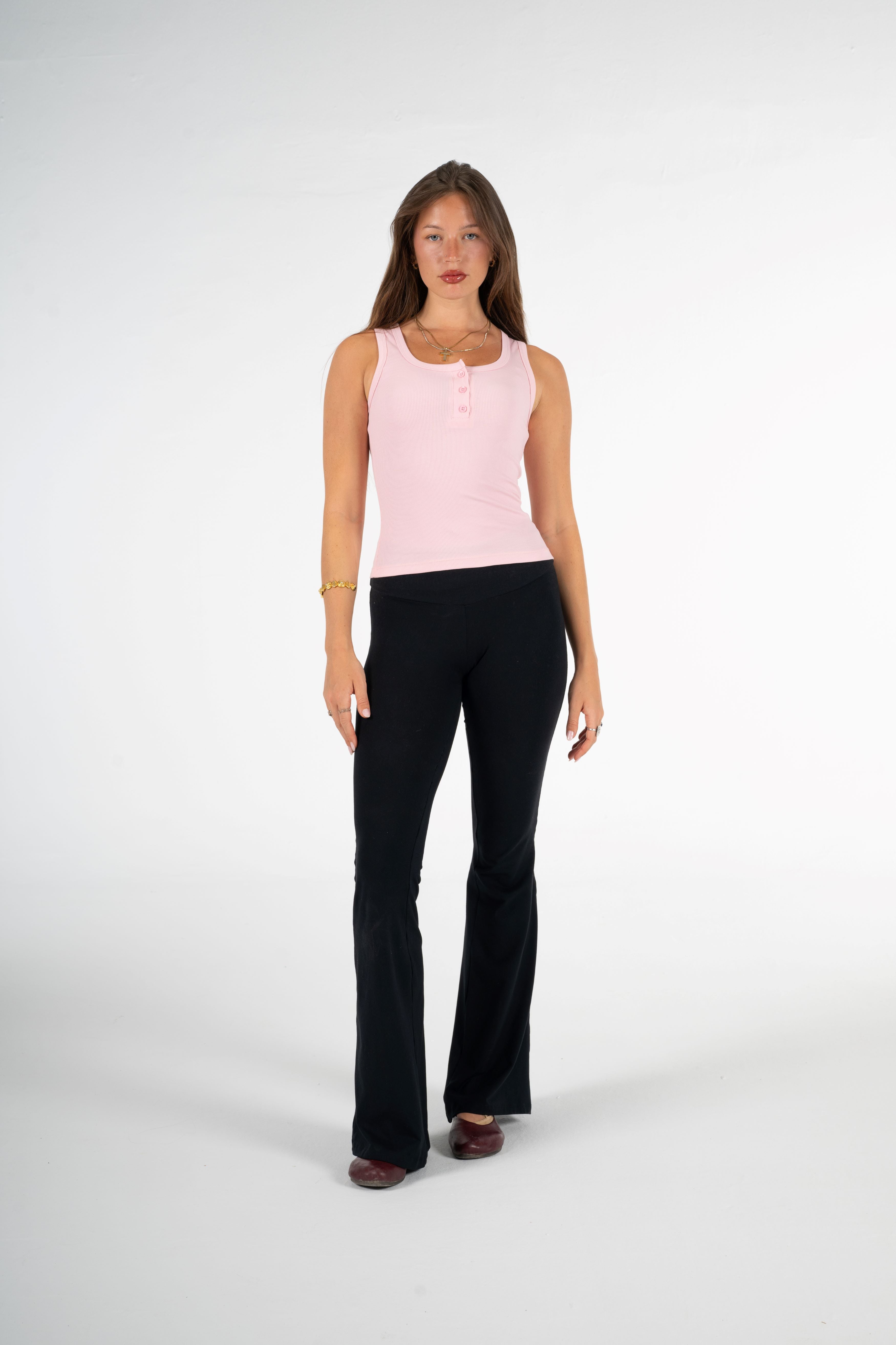 PINK BUTTONED TANK TOP