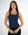 NAVY BUTTONED TANK TOP