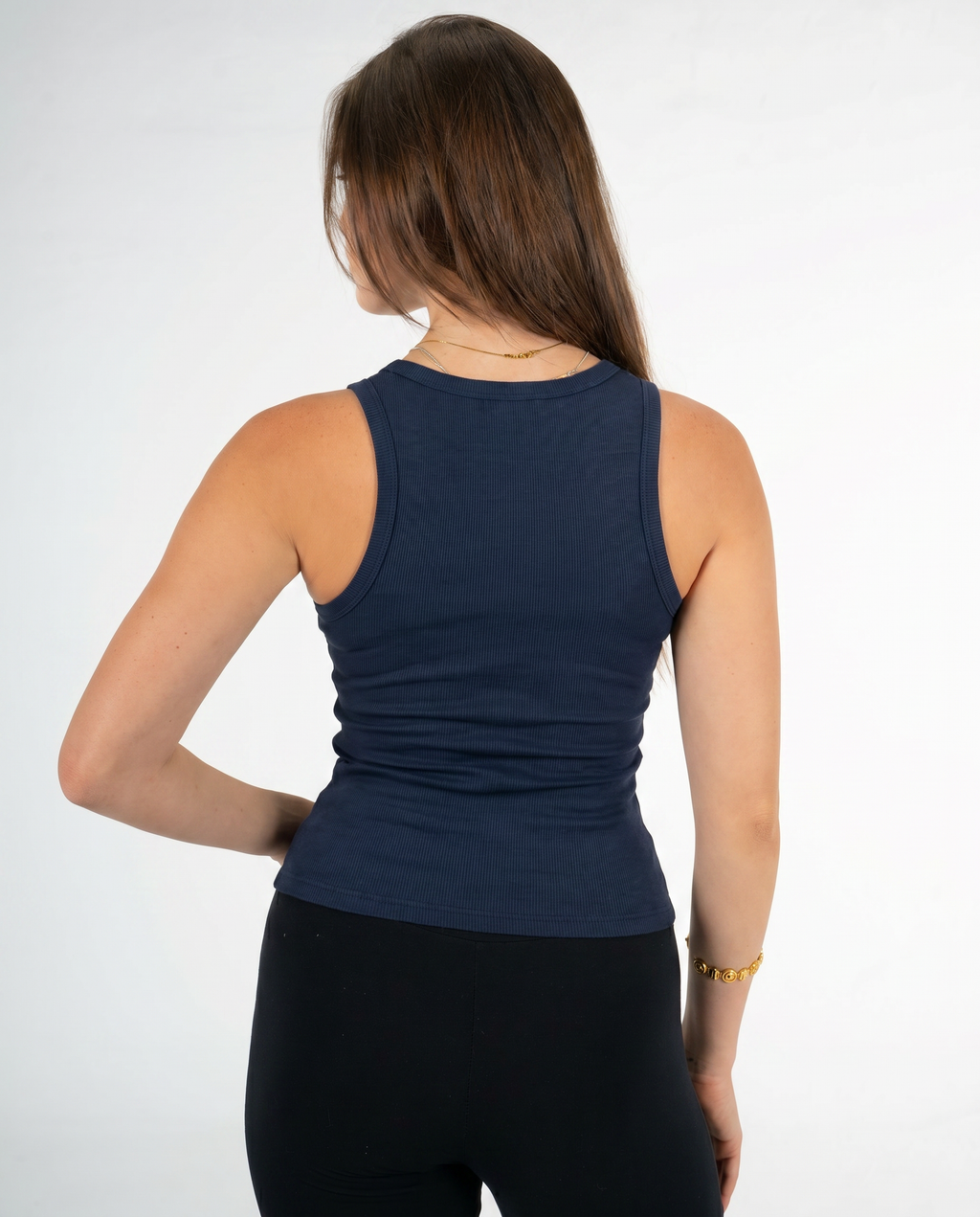 NAVY BUTTONED TANK TOP