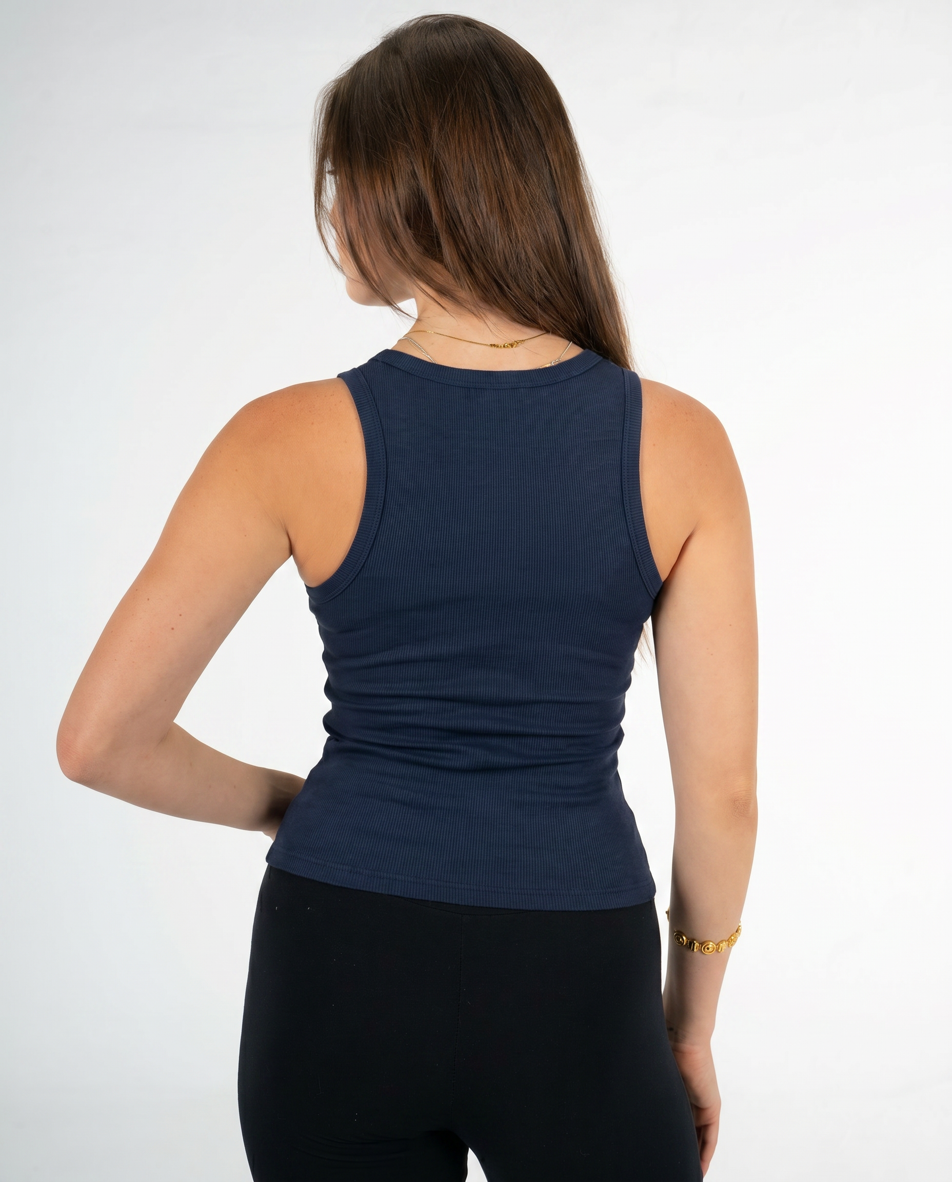 NAVY BUTTONED TANK TOP