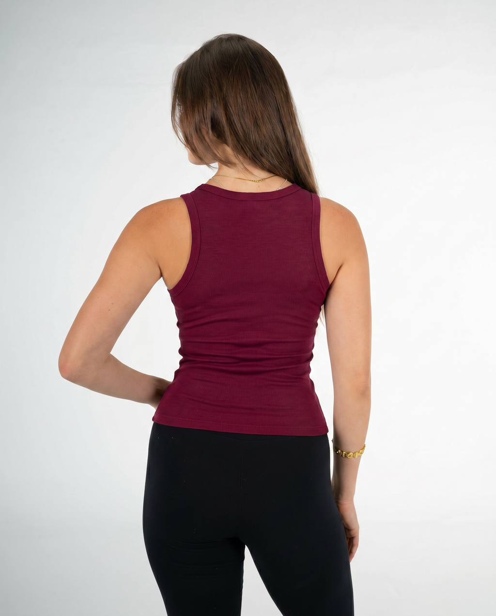 BURGUNDY BUTTONED TANK TOP