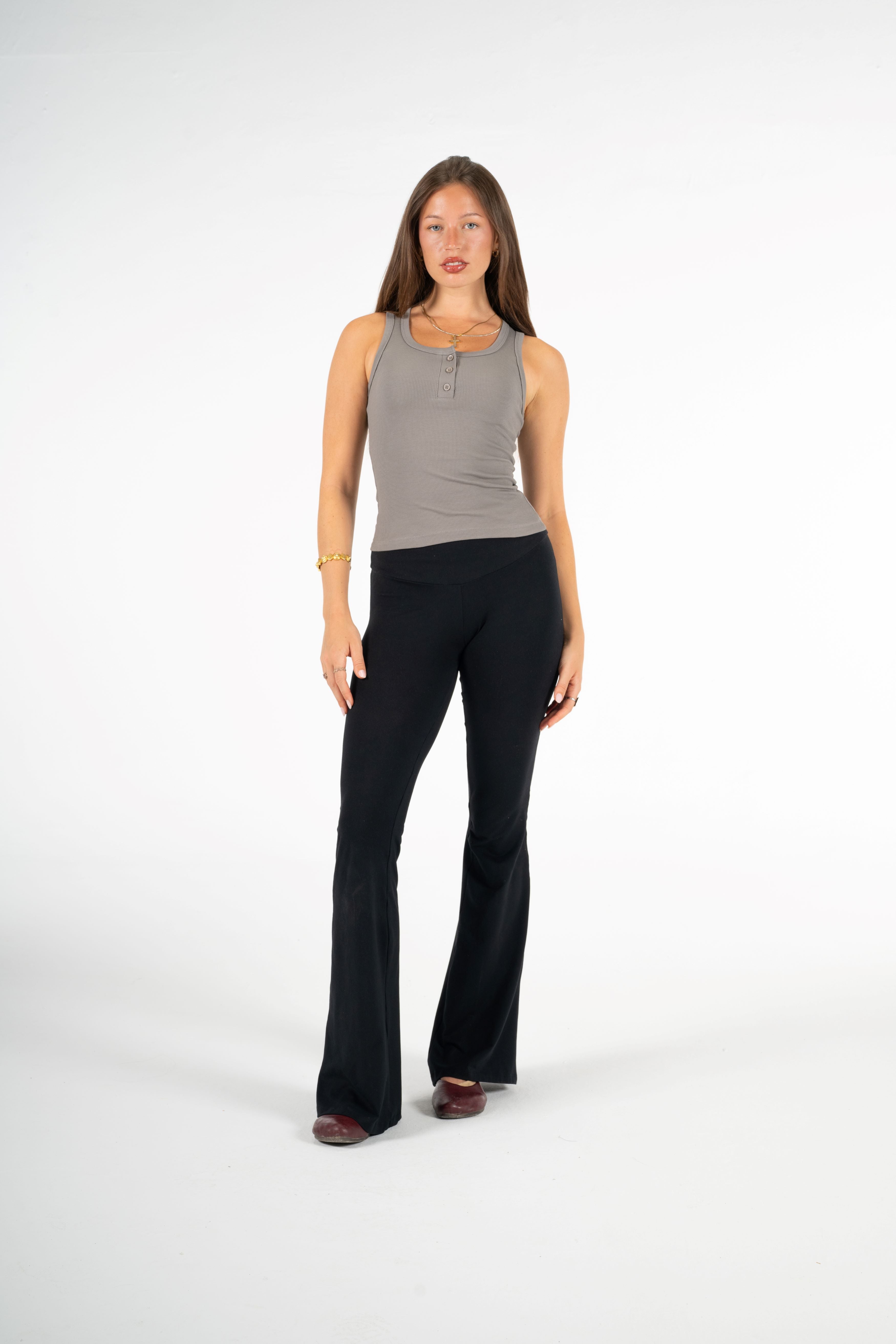 GRAY BUTTONED TANK TOP