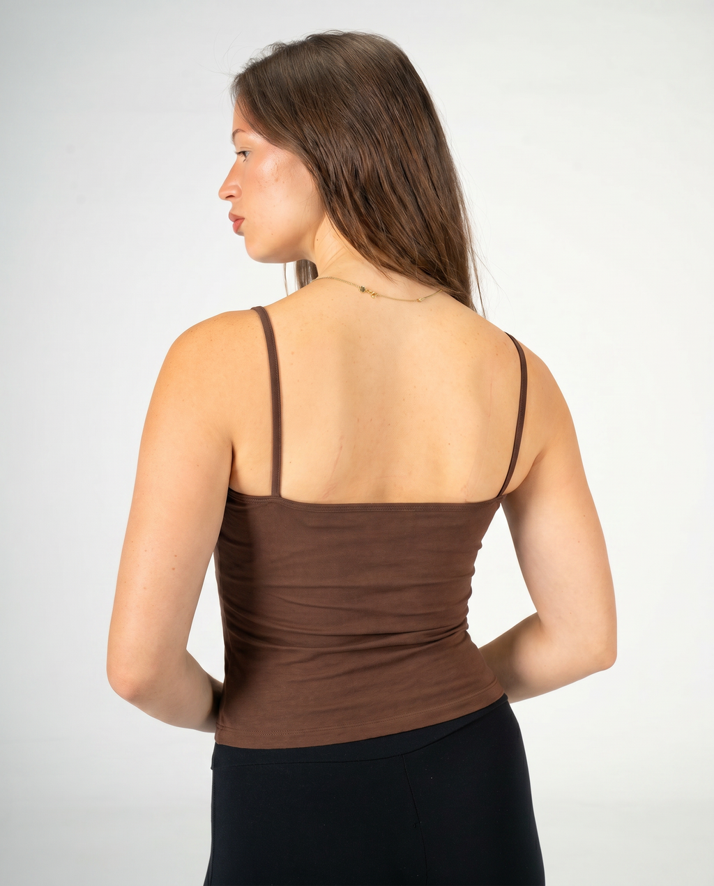 BROWN THIN STRAP TOP